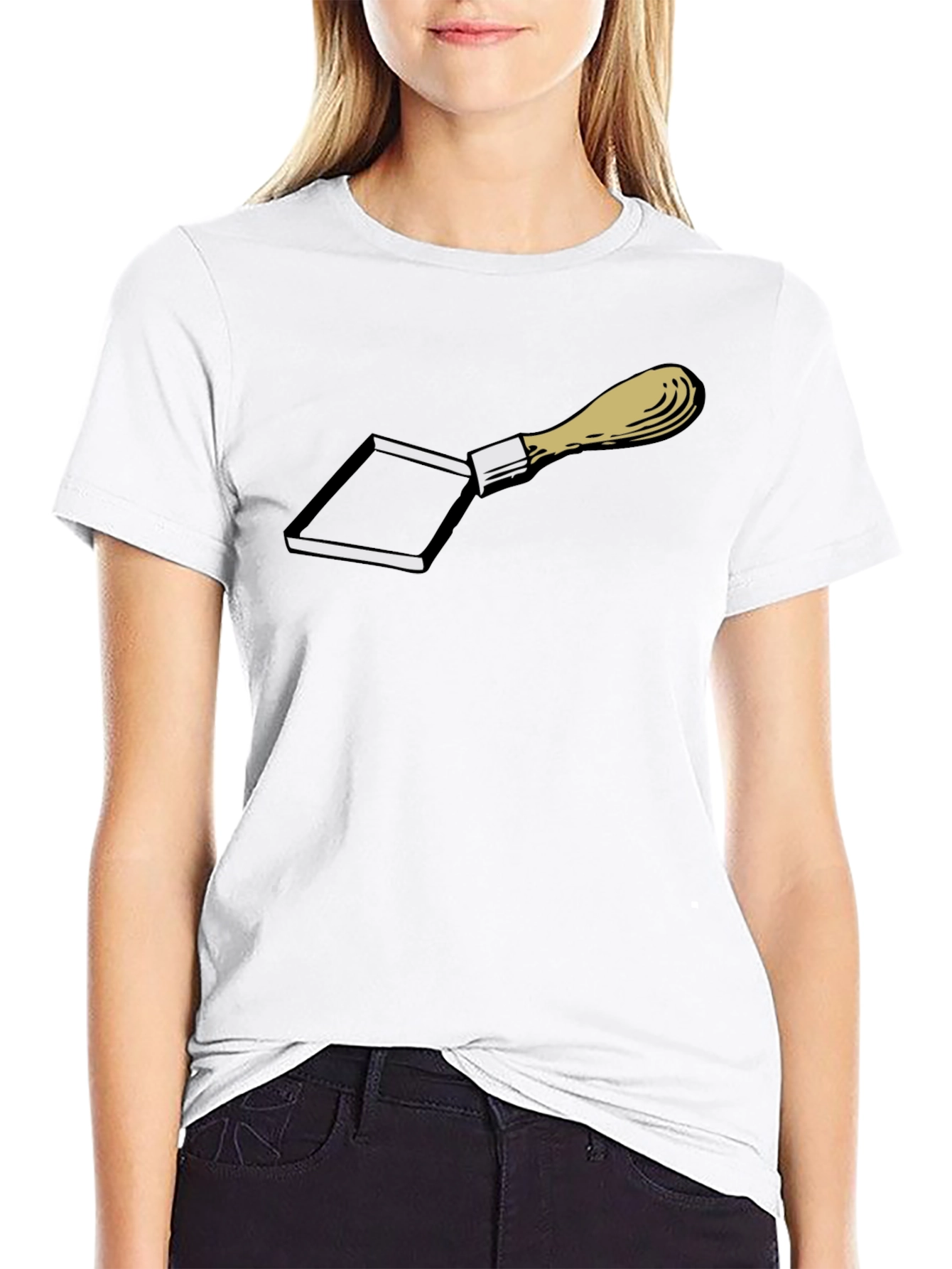 Novelty Trowel Graphic Print T-Shirt - Black