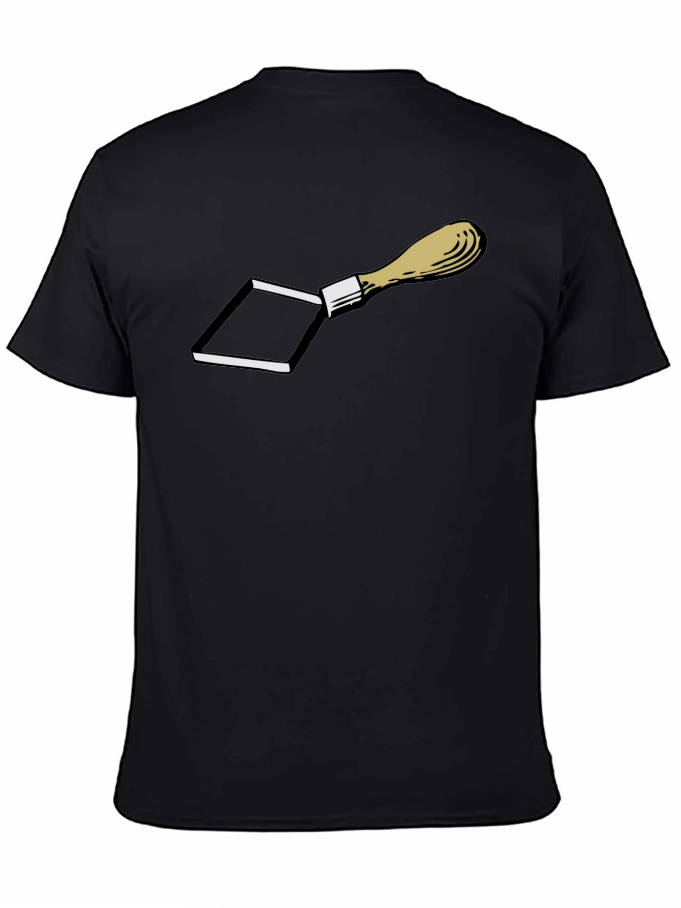 Novelty Trowel Graphic Print T-Shirt - Black