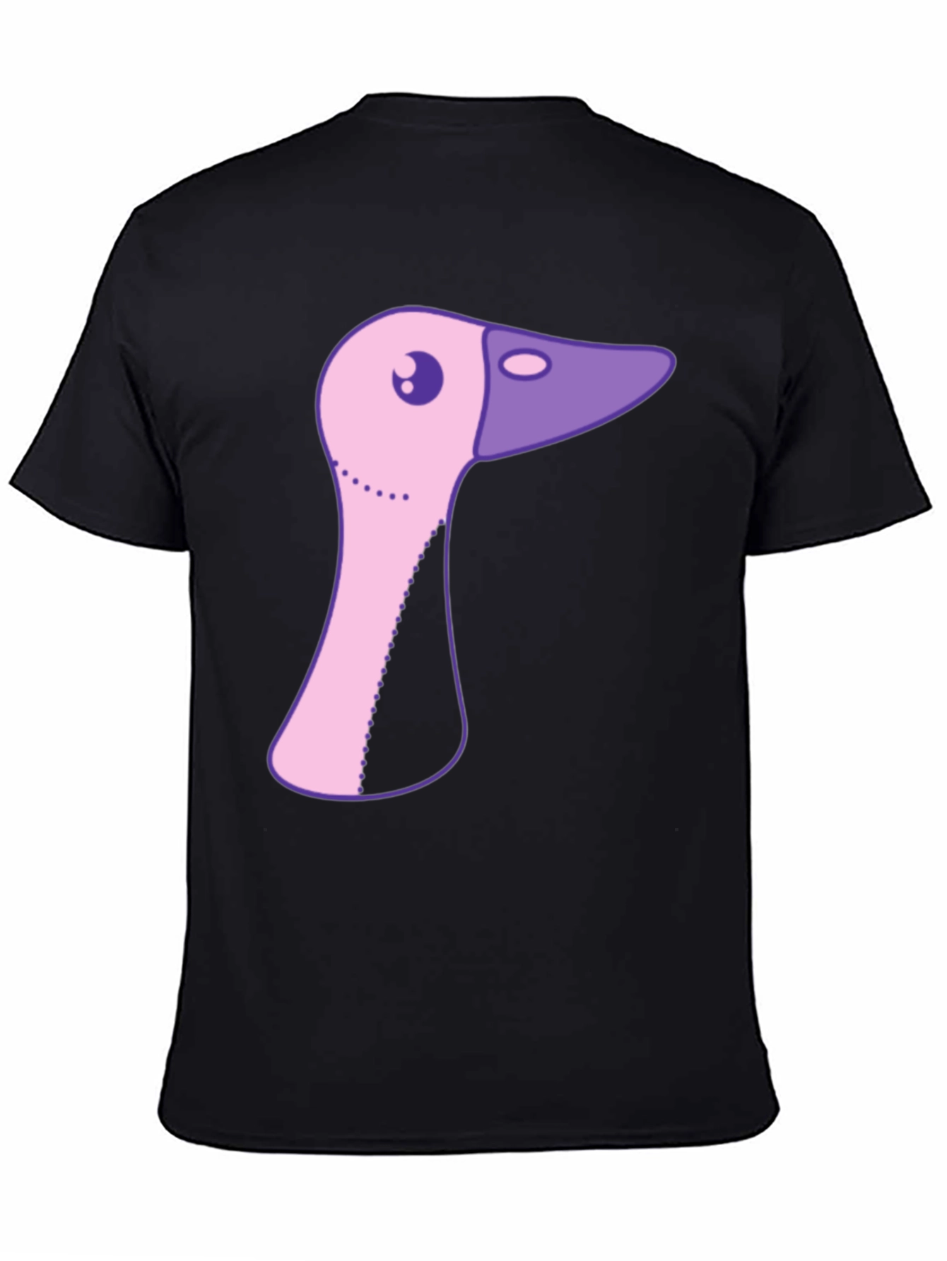 Cartoon Goose T-Shirt - Black Cotton Tee