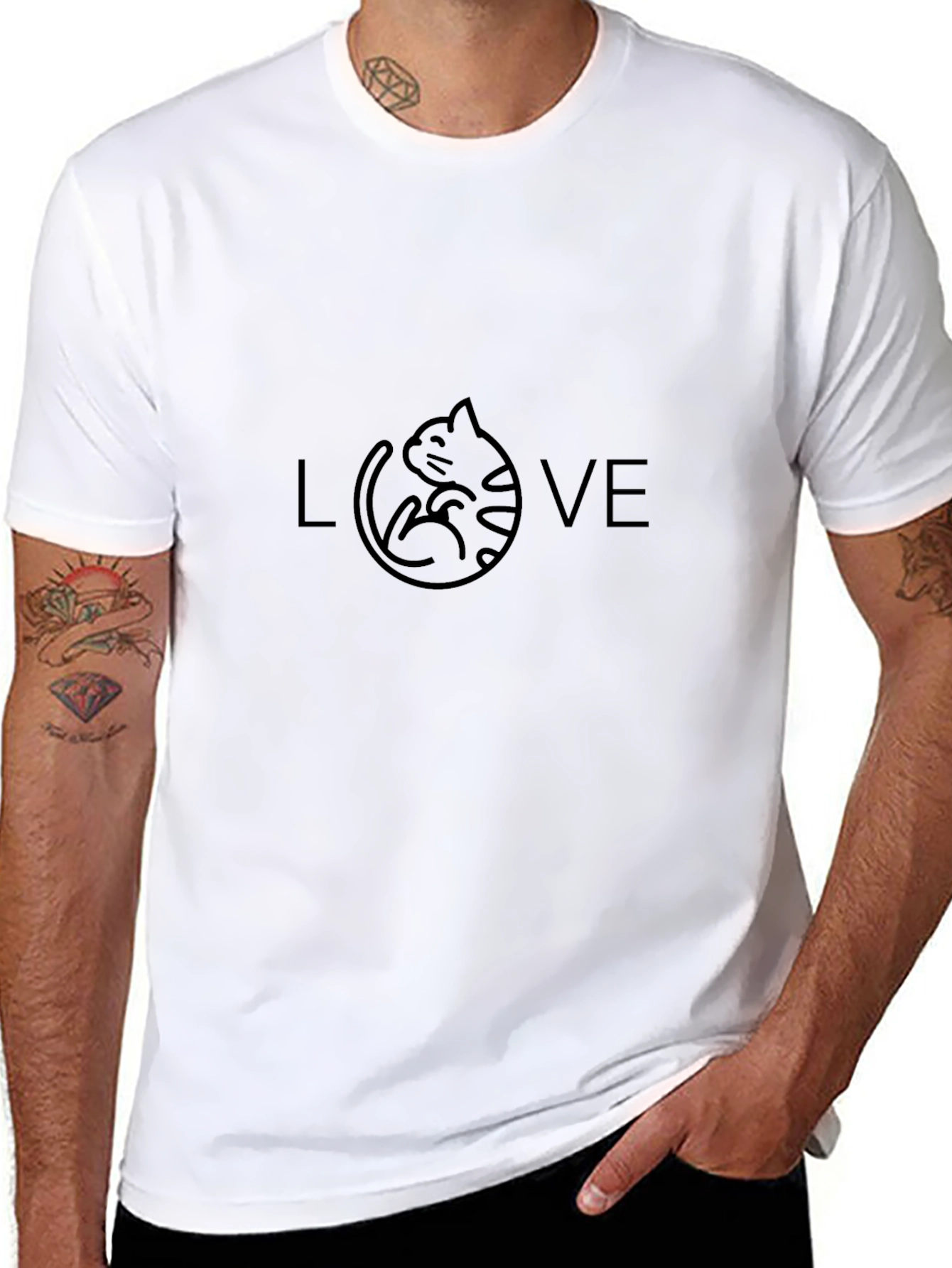Love Cat Black T-Shirt
