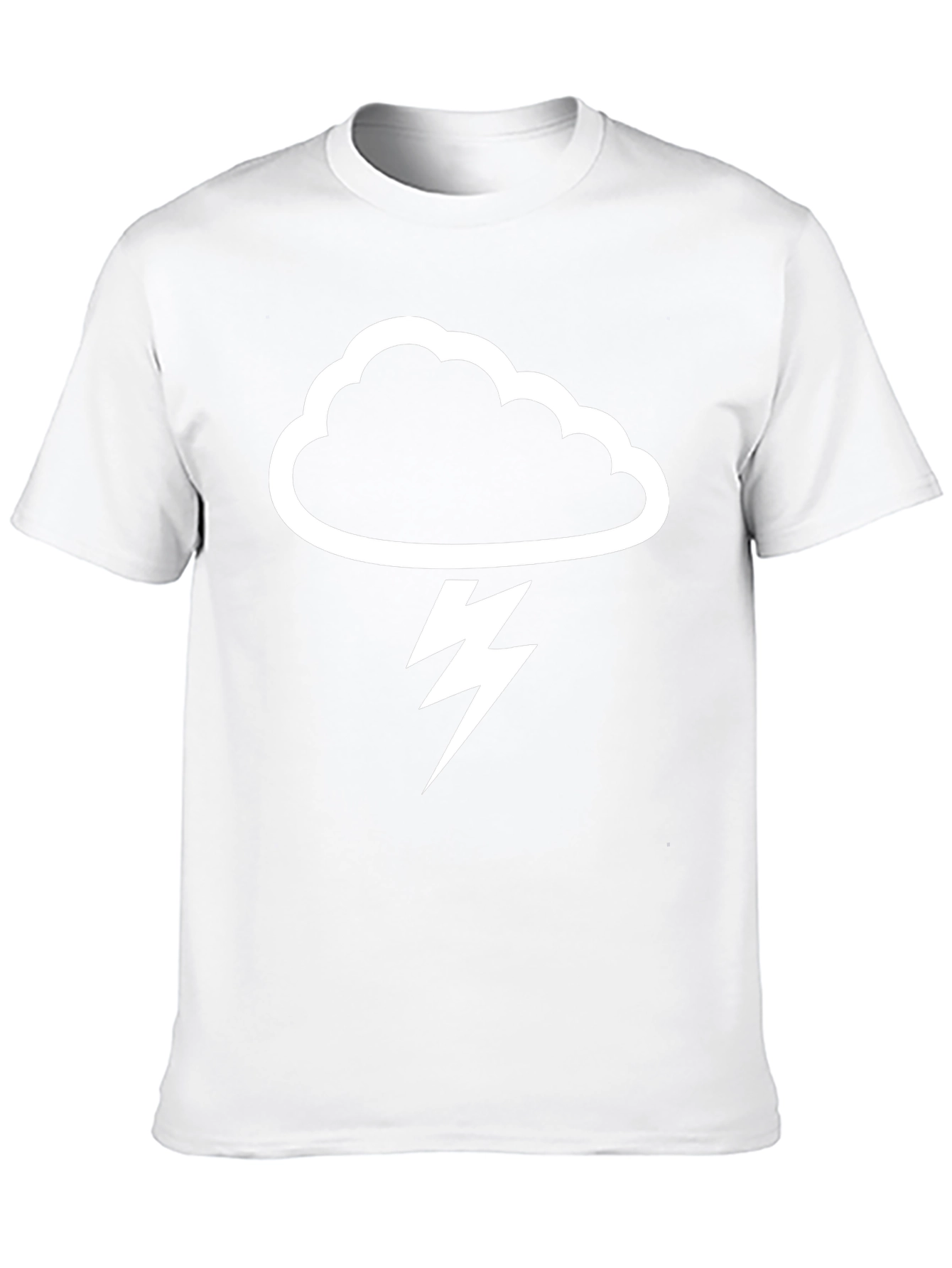 Storm Cloud Lightning Bolt Graphic T-Shirt - Black
