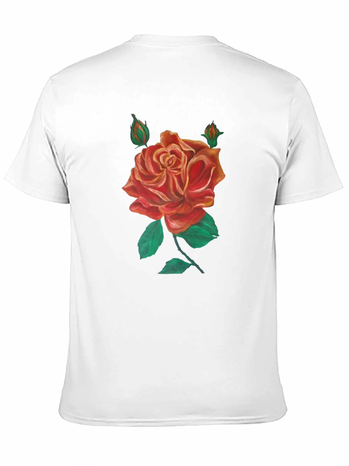 Black T-Shirt with Rose Graphic