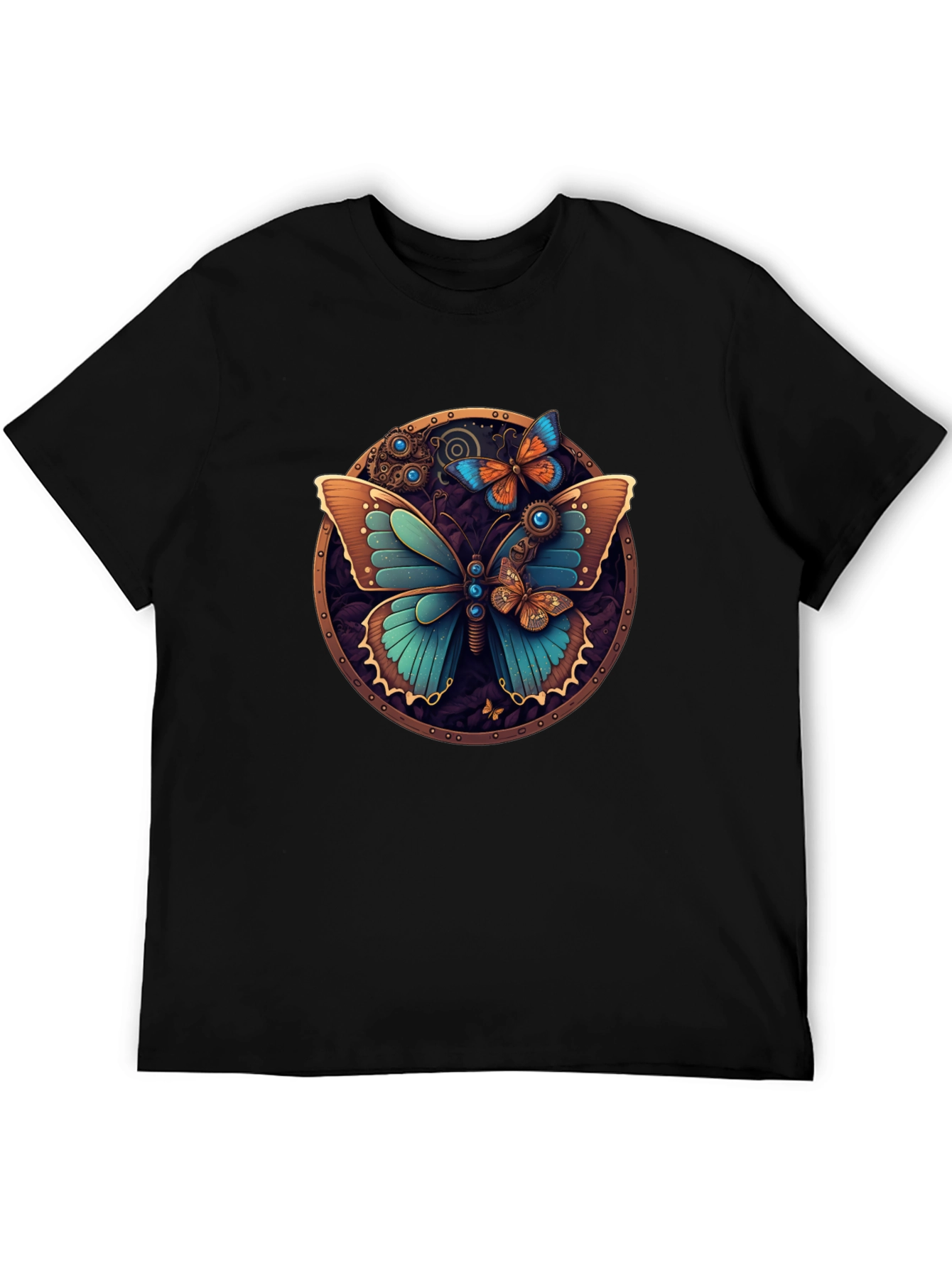 Steampunk Butterfly Graphic Tee - Unique Design