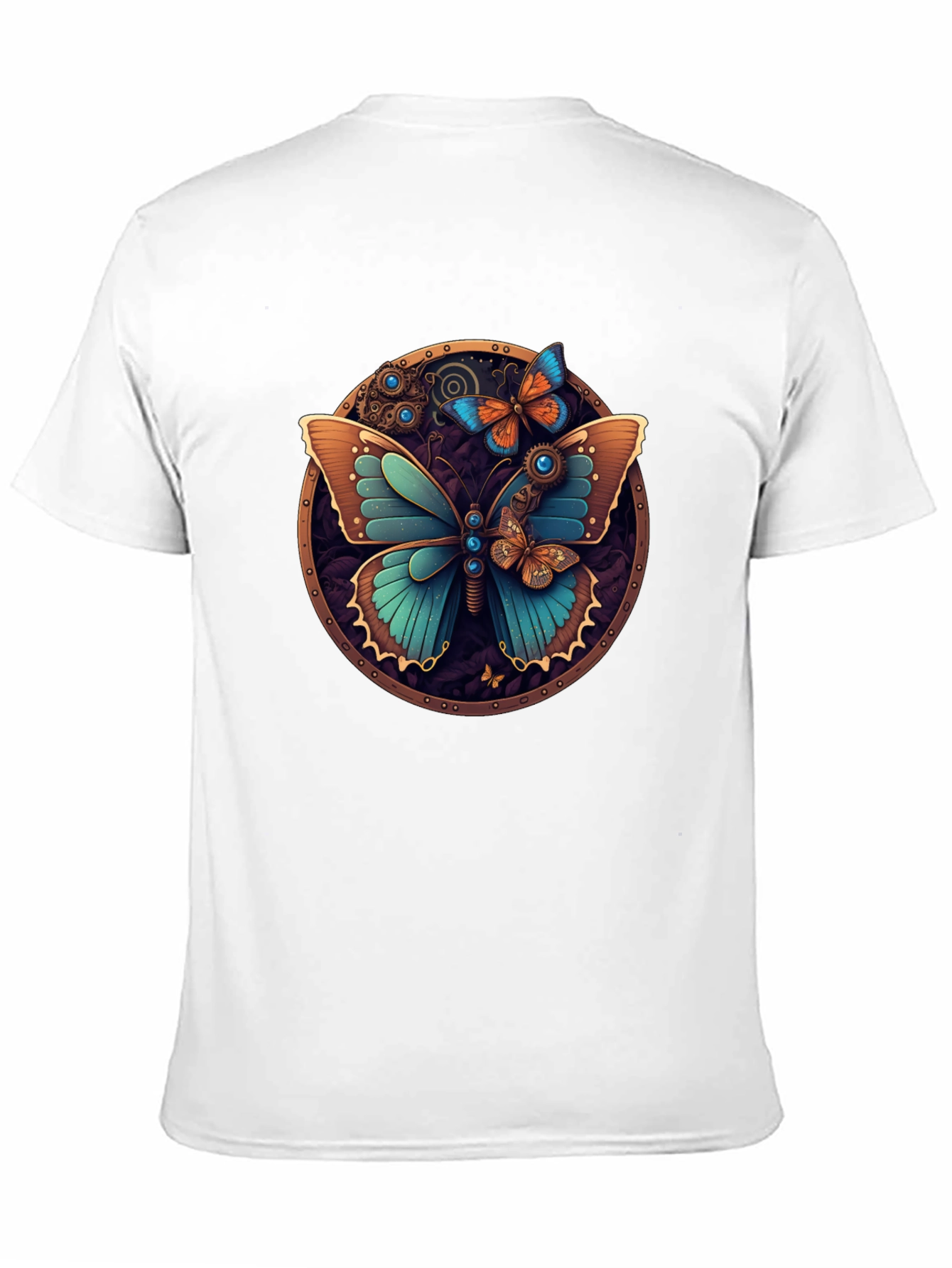 Steampunk Butterfly Graphic Tee - Unique Design