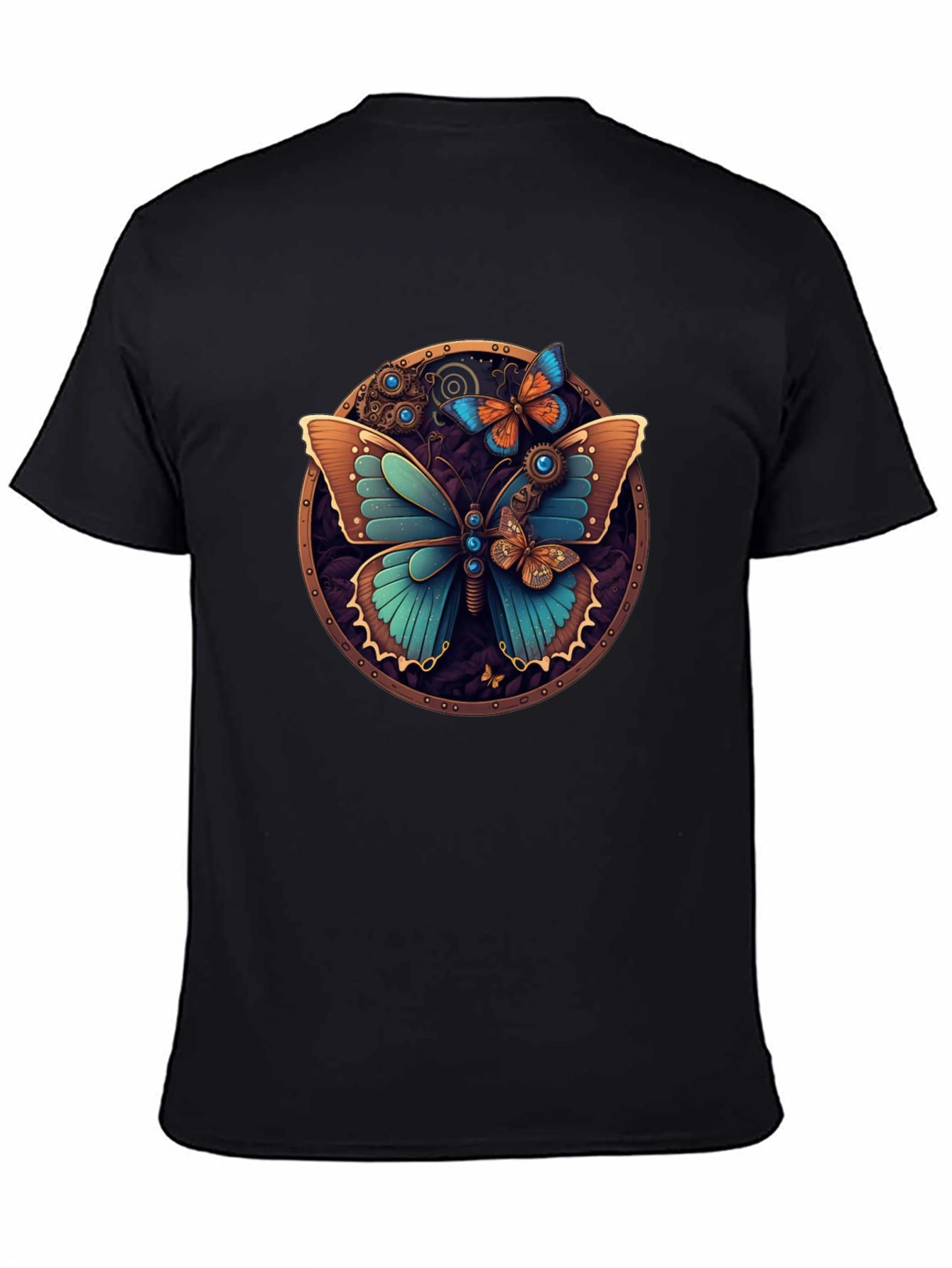 Steampunk Butterfly Graphic Tee - Unique Design