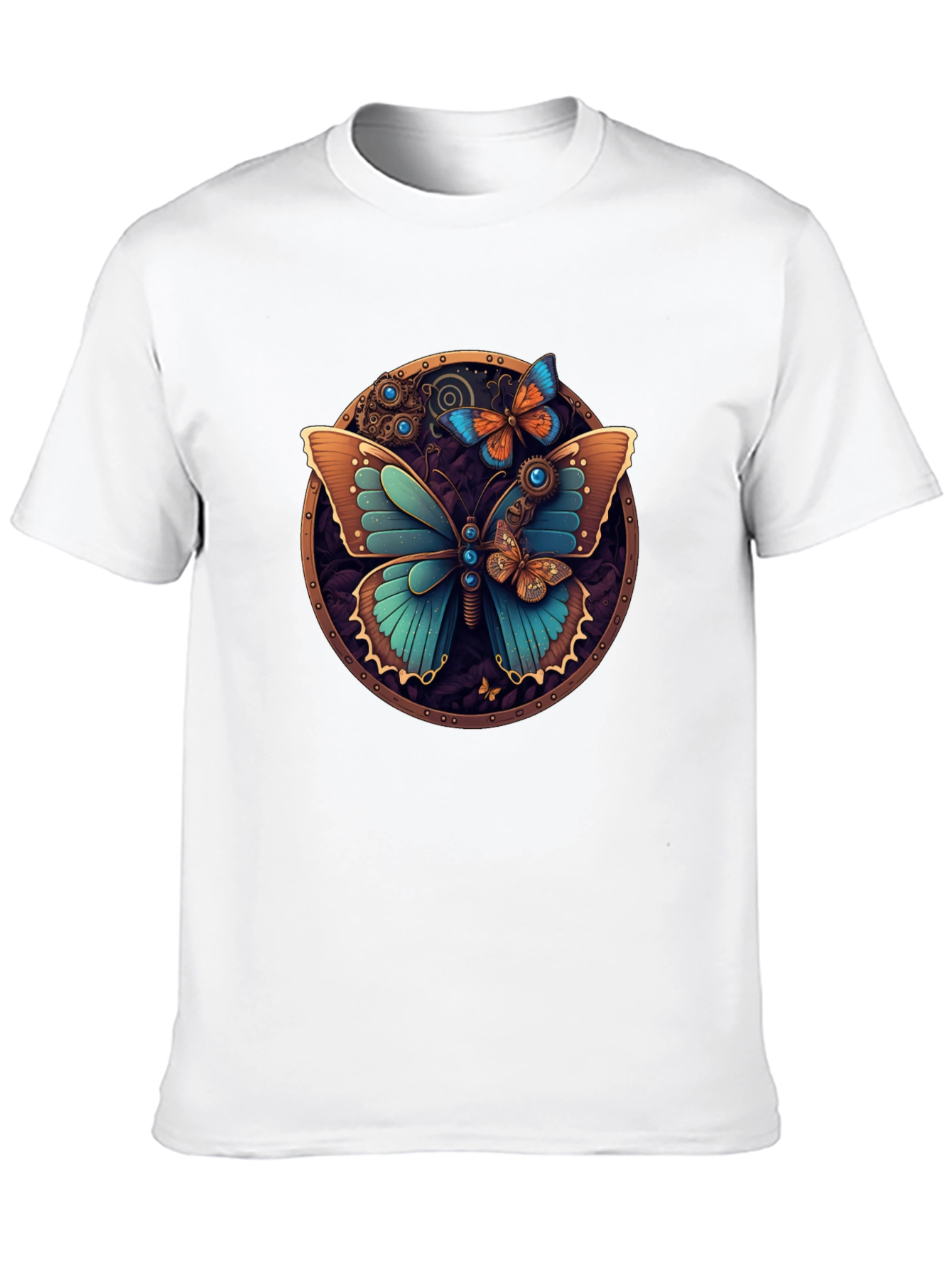 Steampunk Butterfly Graphic Tee - Unique Design