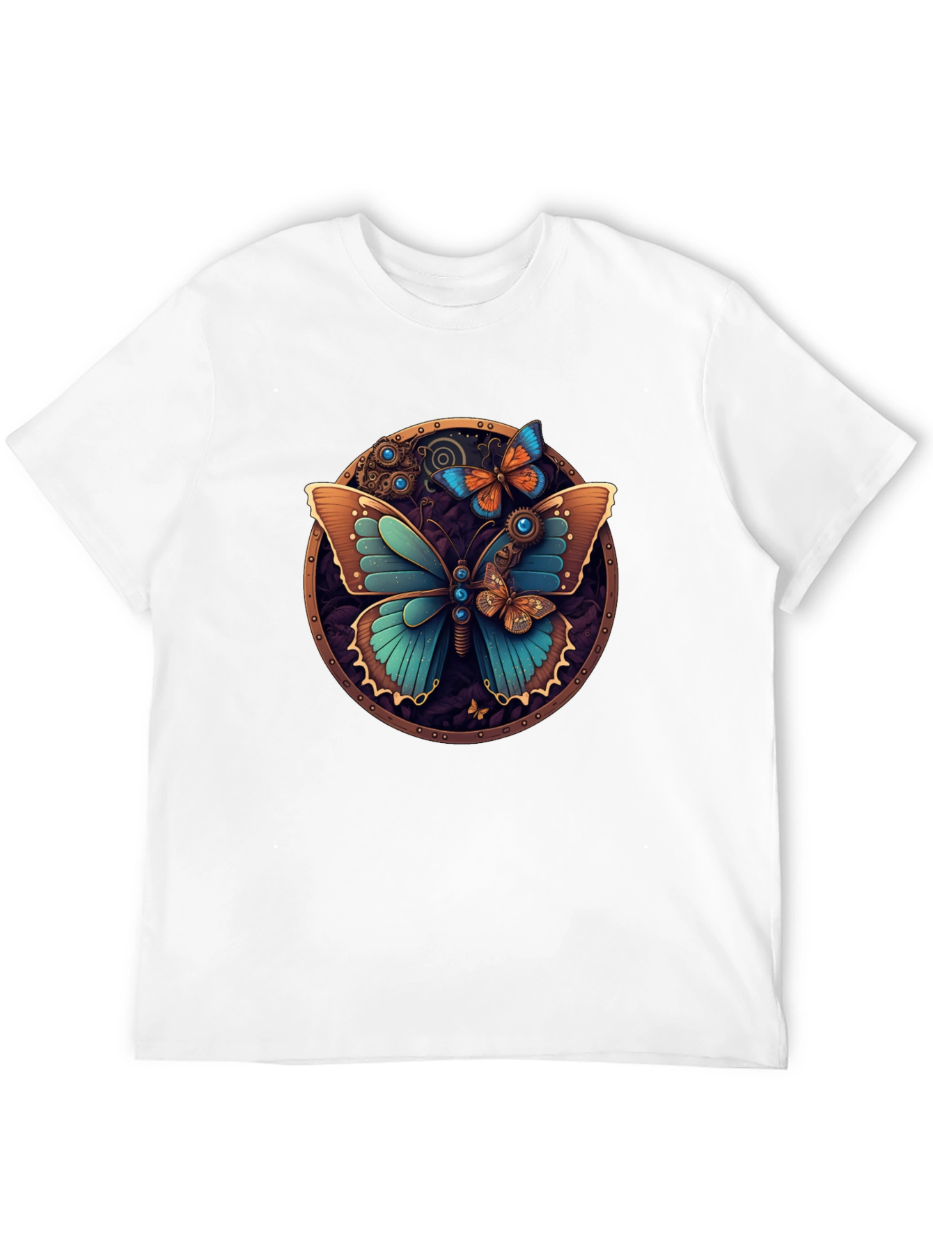 Steampunk Butterfly Graphic Tee - Unique Design