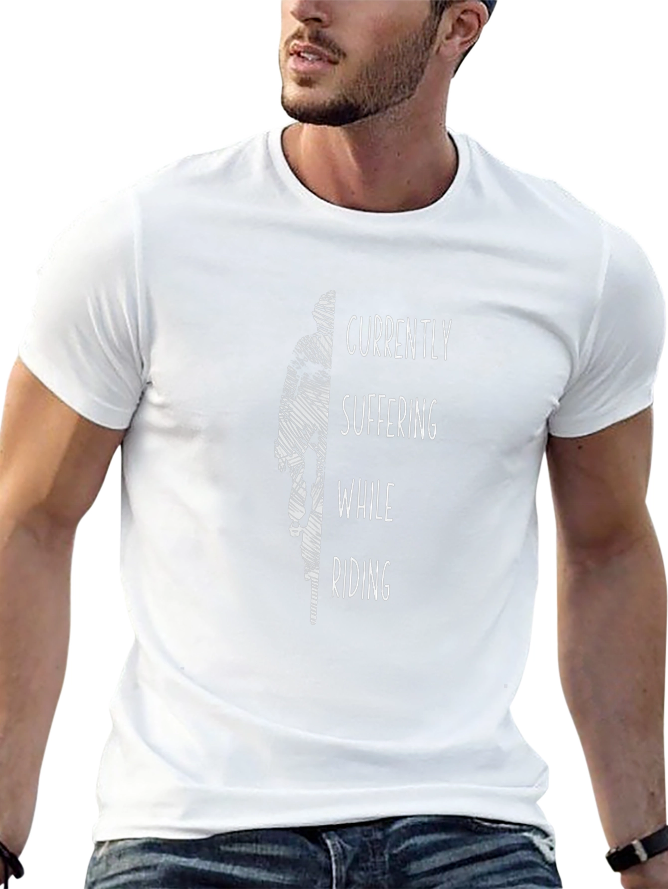 Suffering While Riding Graphic Tee - Black Casual T-Shirt