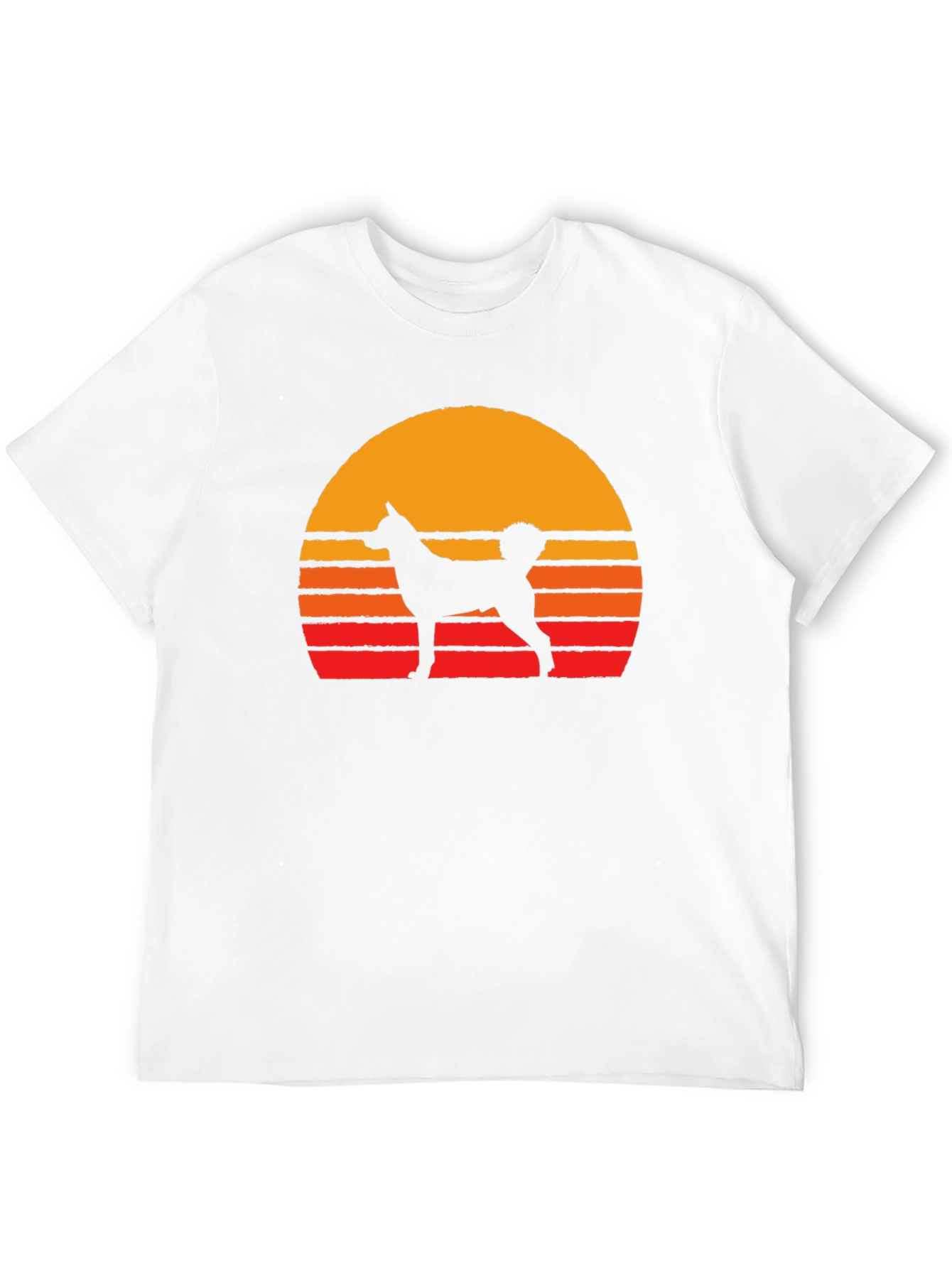 Retro Dog Sunset Graphic Tee - Black