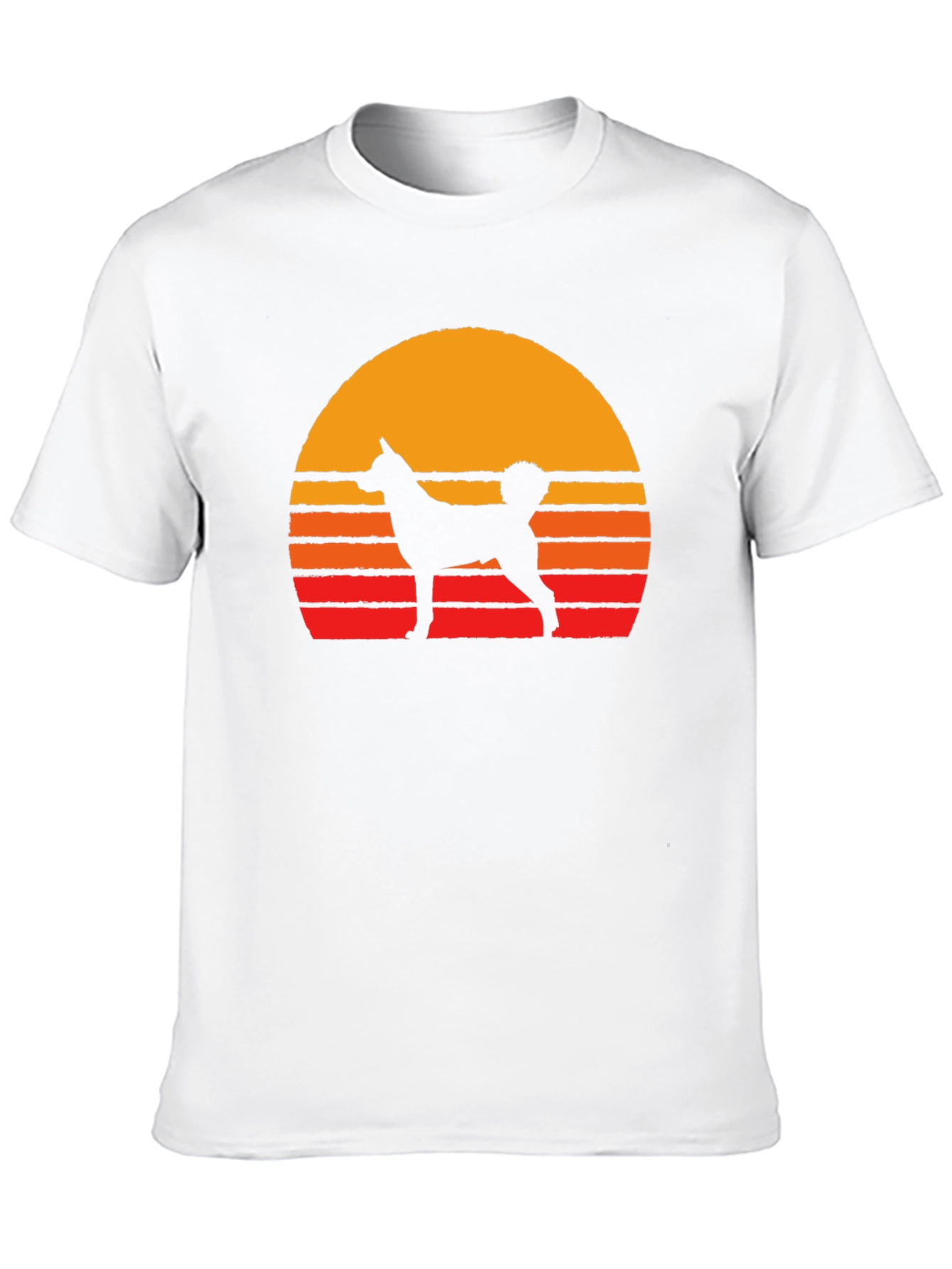 Retro Dog Sunset Graphic Tee - Black