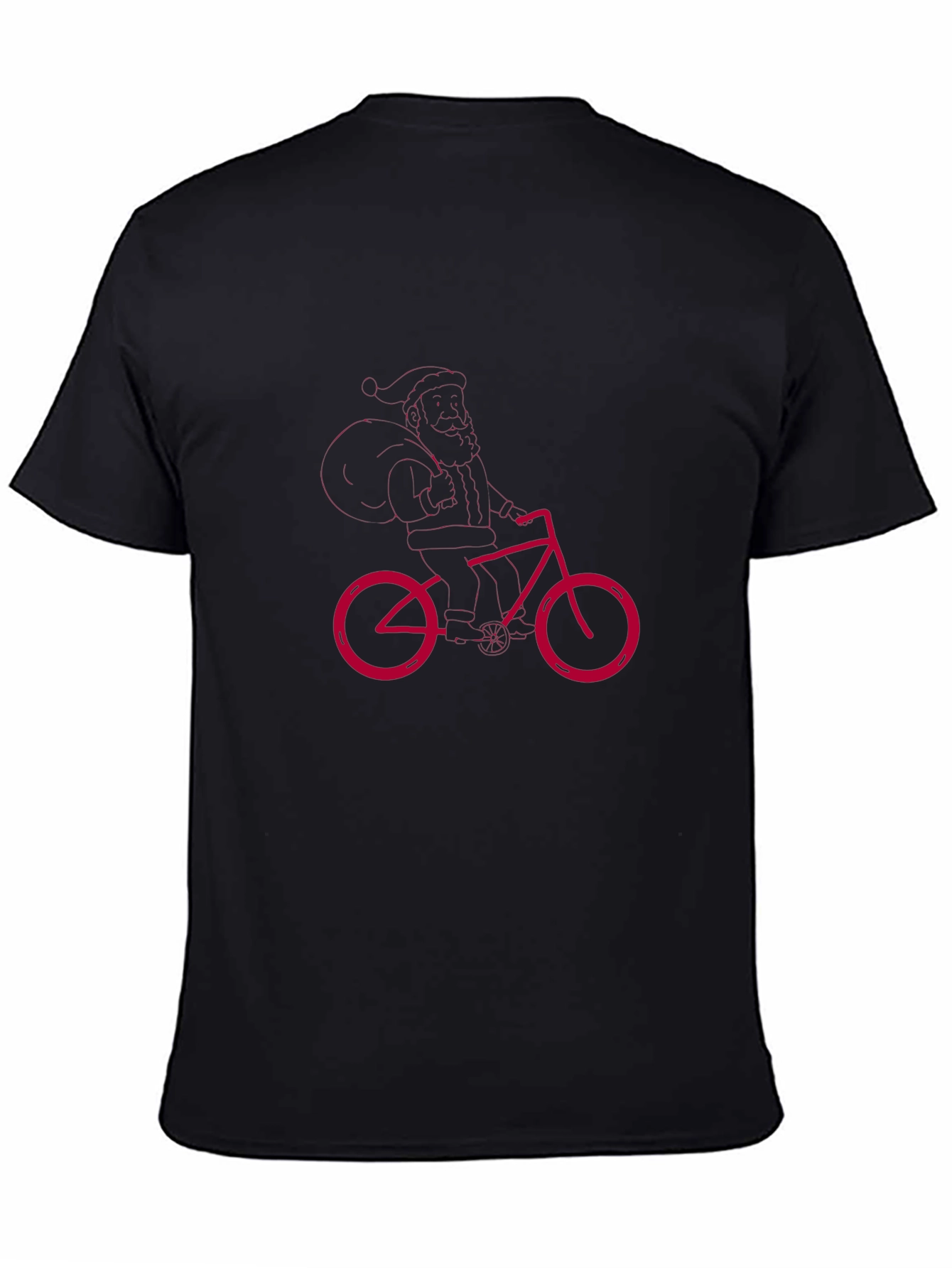 Santa Riding Bike Graphic T-Shirt