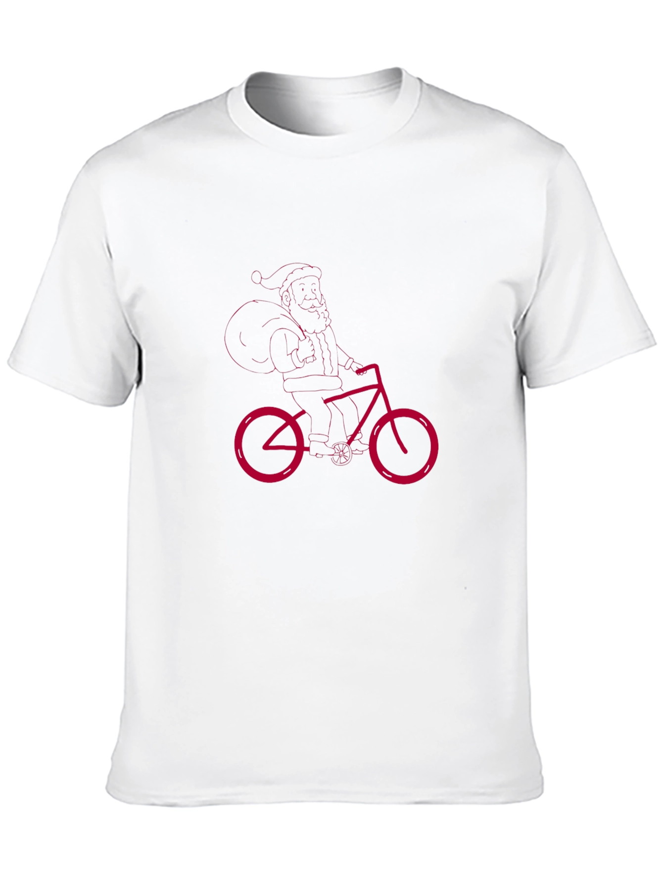 Santa Riding Bike Graphic T-Shirt