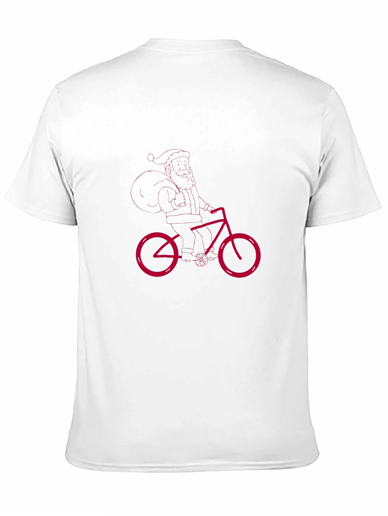 Santa Riding Bike Graphic T-Shirt