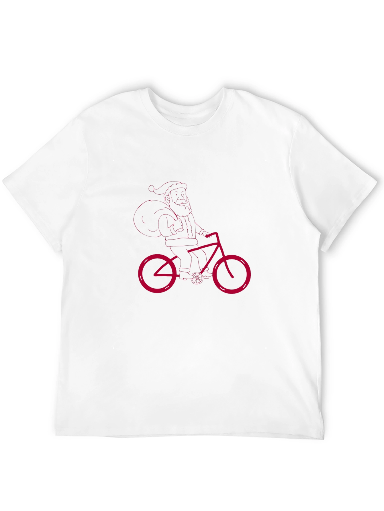 Santa Riding Bike Graphic T-Shirt