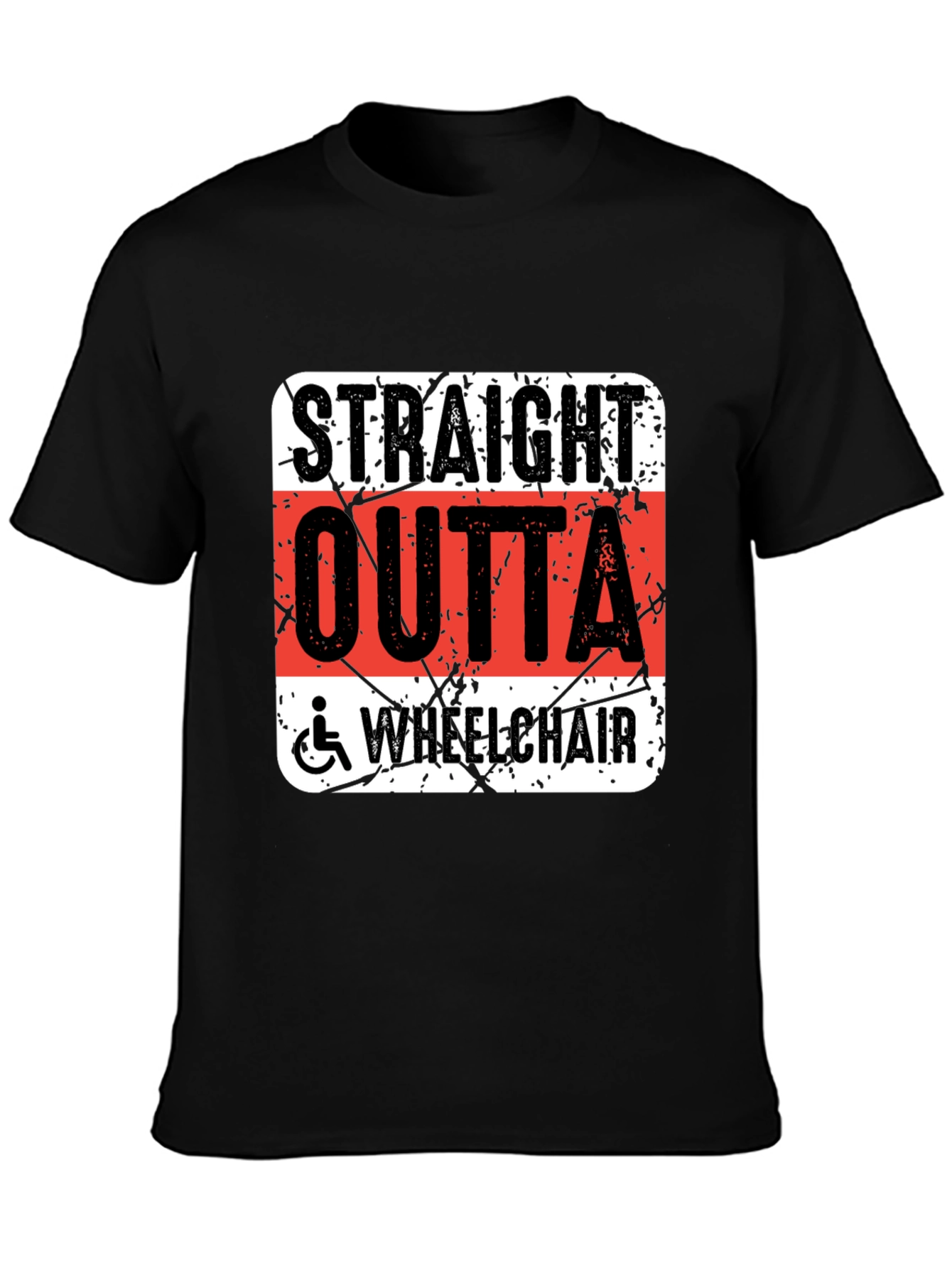 Straight Outta Wheelchair Graphic T-Shirt
