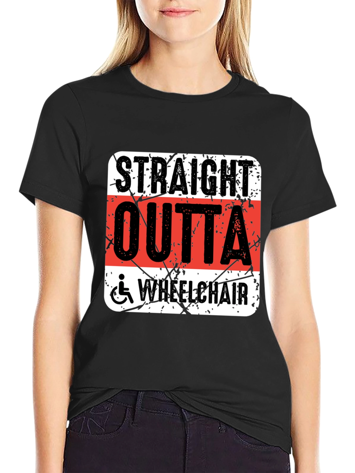 Straight Outta Wheelchair Graphic T-Shirt