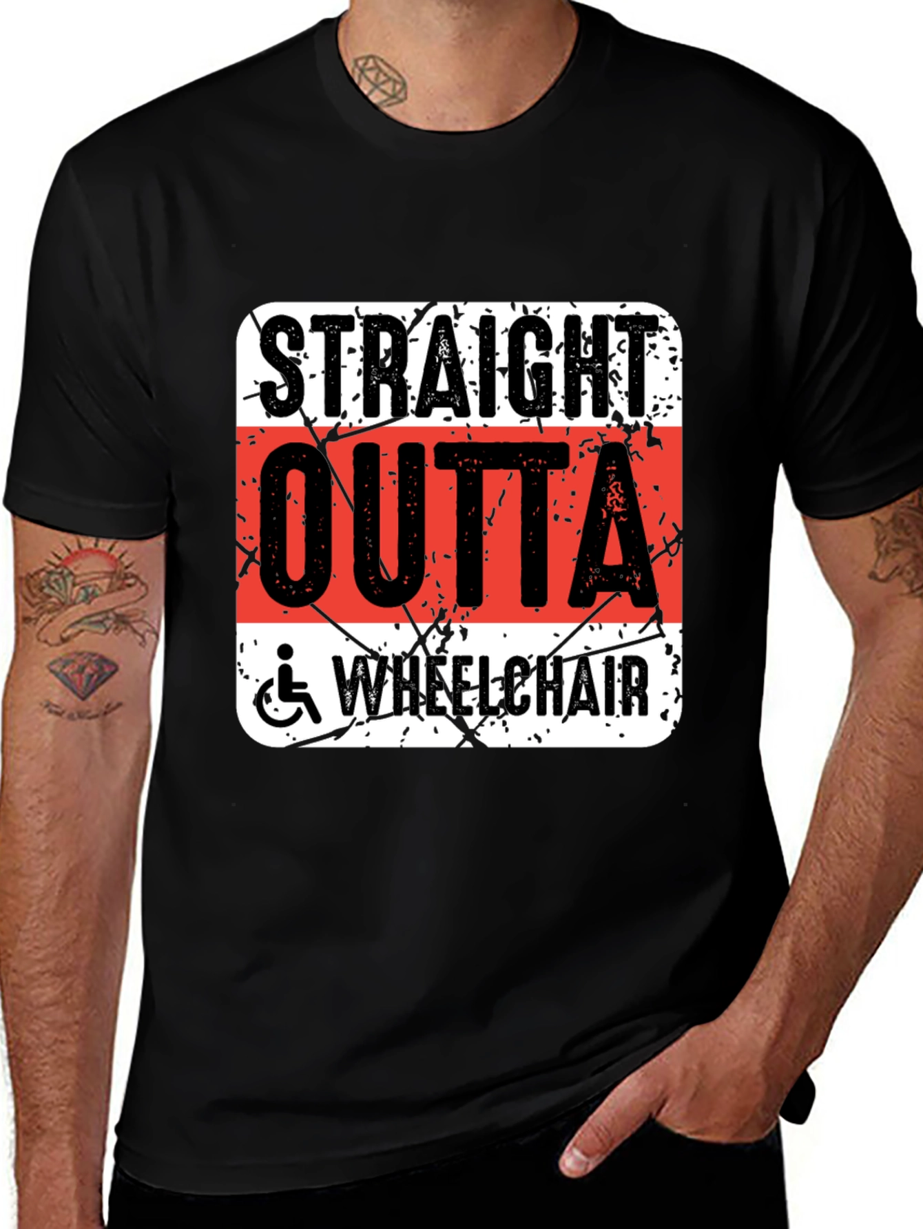 Straight Outta Wheelchair Graphic T-Shirt