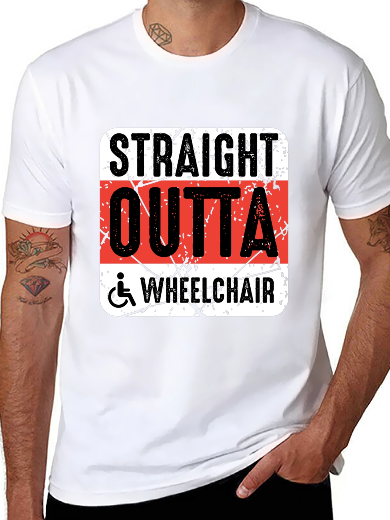 Straight Outta Wheelchair Graphic T-Shirt