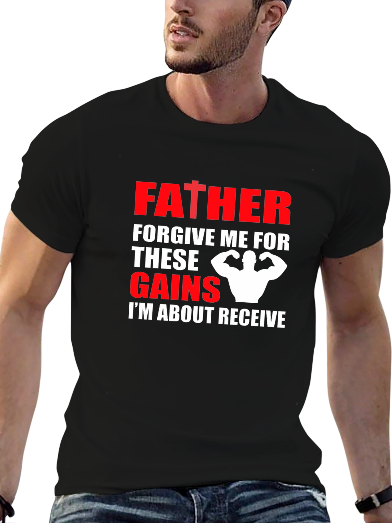 Father Forgive Me Gains Black T-Shirt