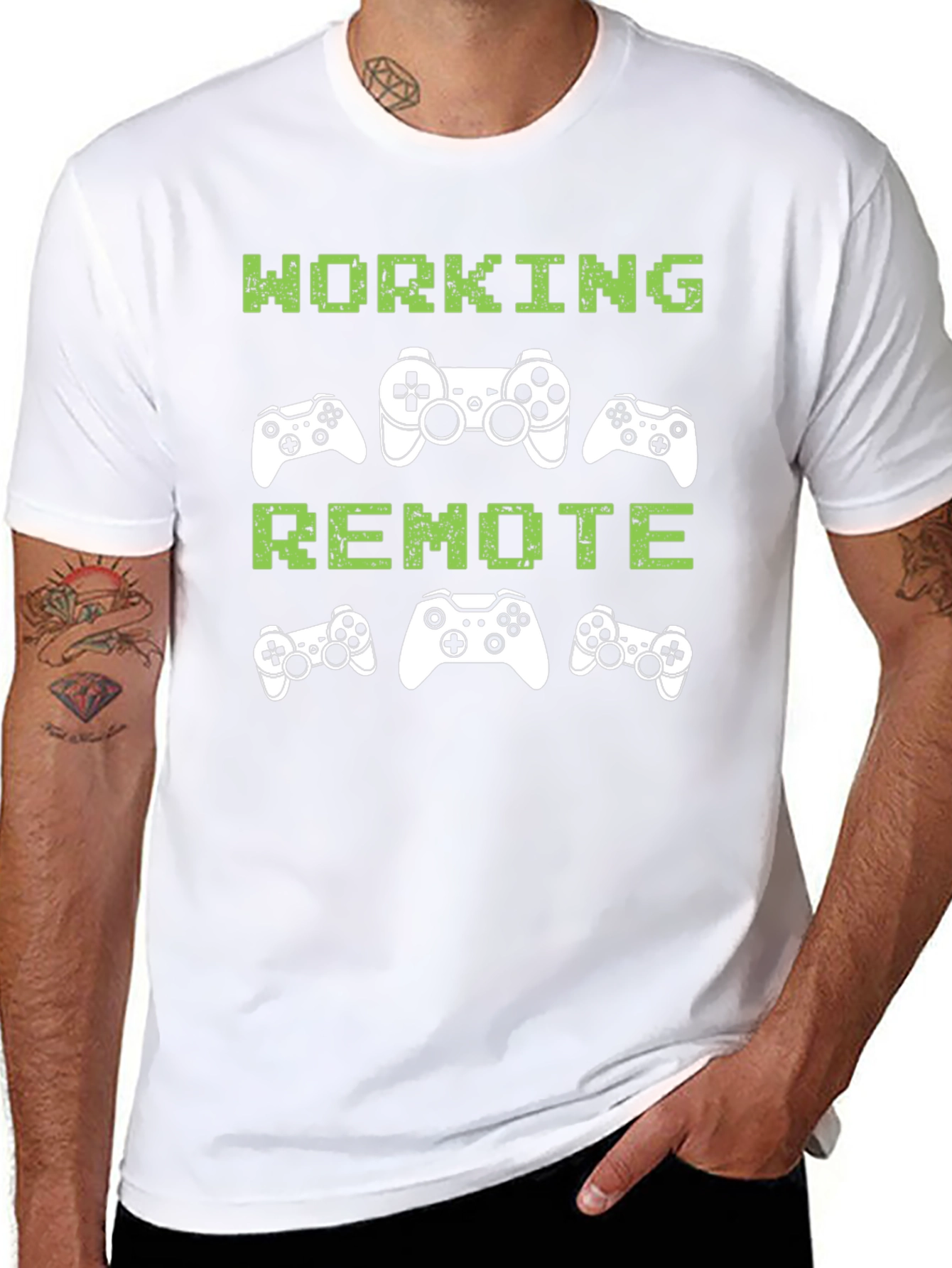 Working Remote Gamer T-Shirt - Black Graphic Tee