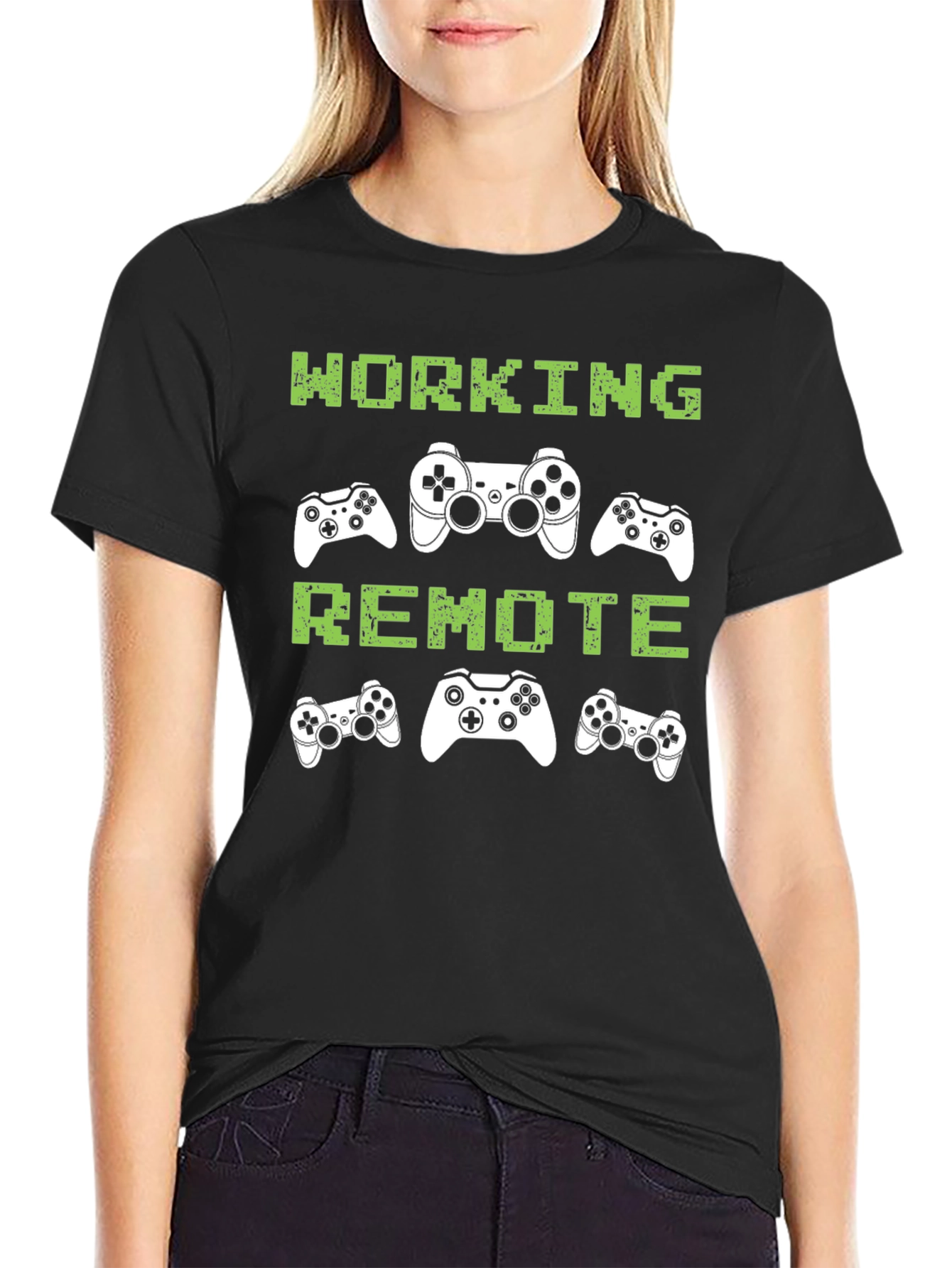 Working Remote Gamer T-Shirt - Black Graphic Tee