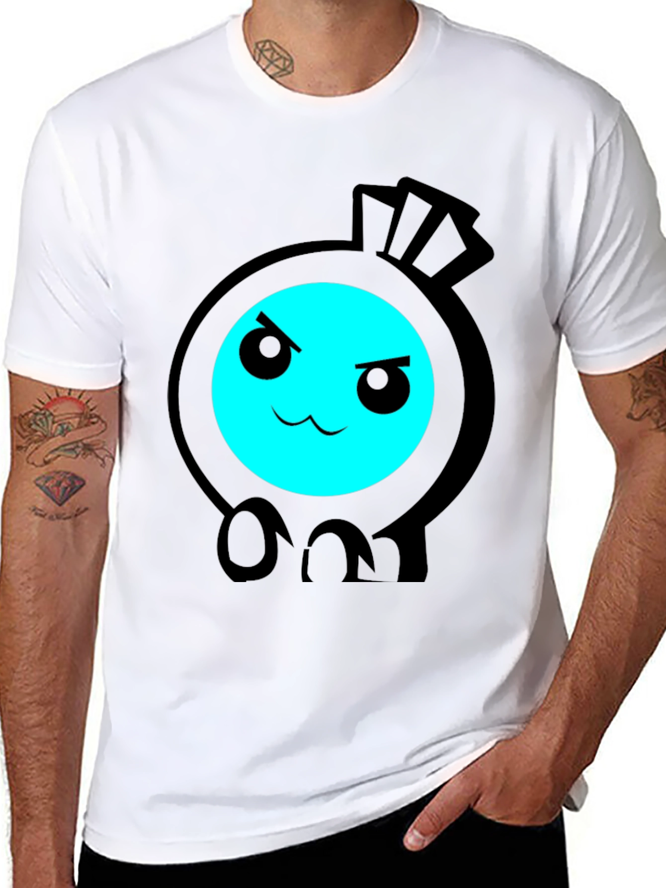 Cartoon Character T-Shirt - Black
