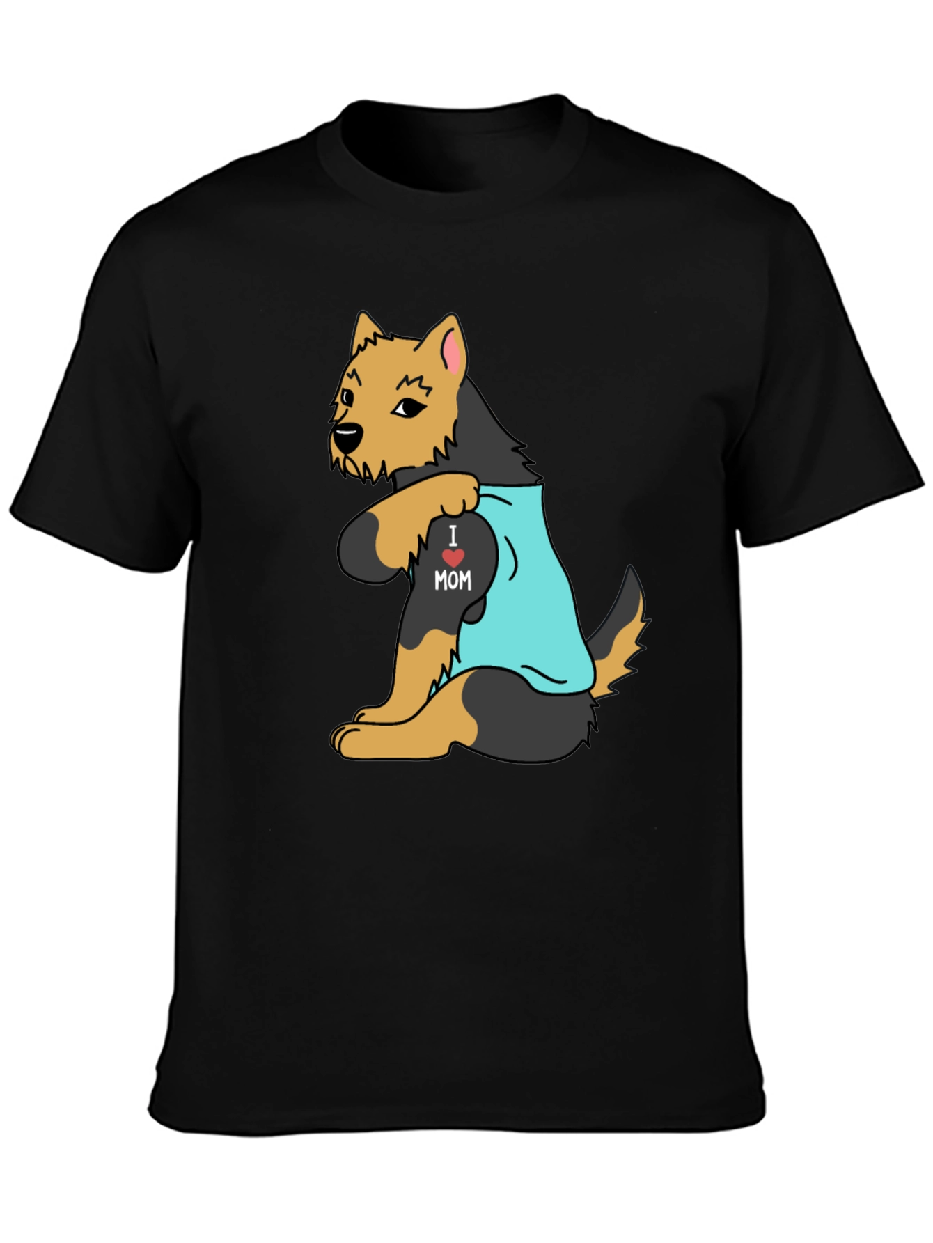 Dog Lover T-Shirt - I Heart Mom Tattoo