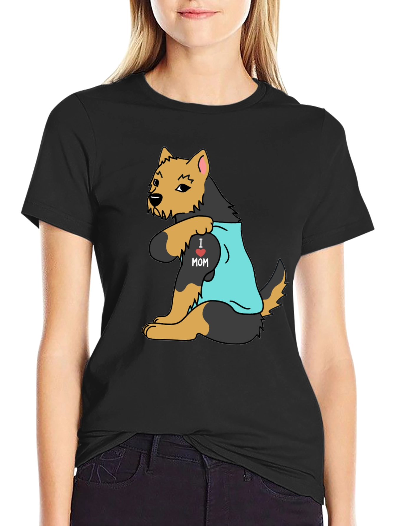 Dog Lover T-Shirt - I Heart Mom Tattoo