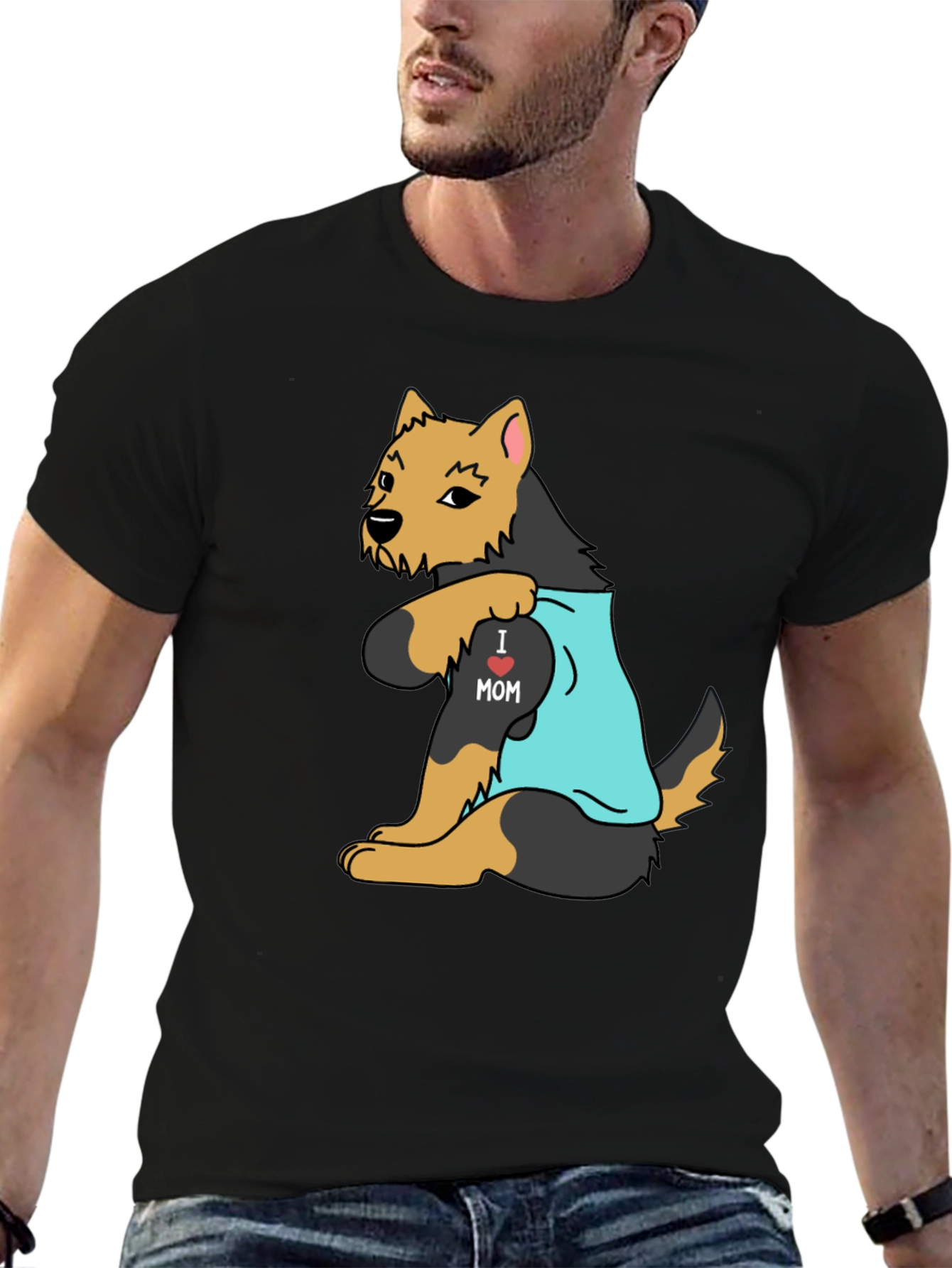 Dog Lover T-Shirt - I Heart Mom Tattoo