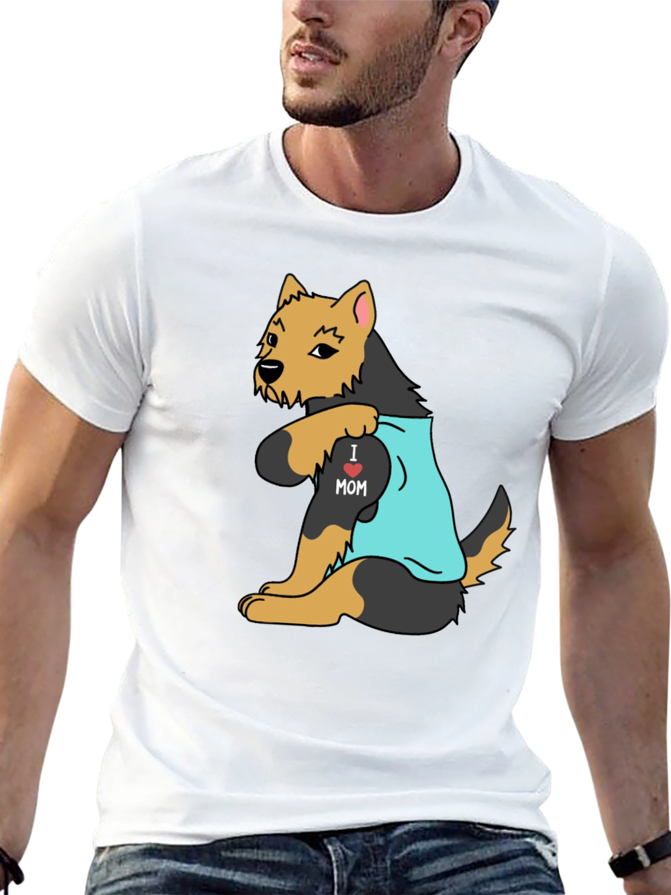 Dog Lover T-Shirt - I Heart Mom Tattoo