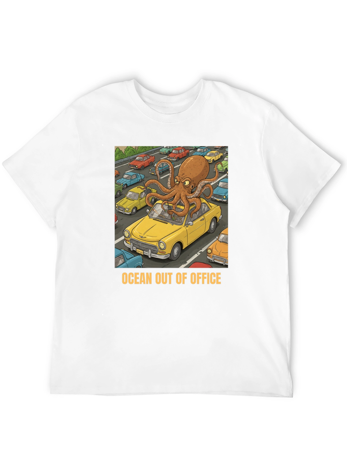 Ocean Out of Office T-Shirt - Octopus Car Graphic