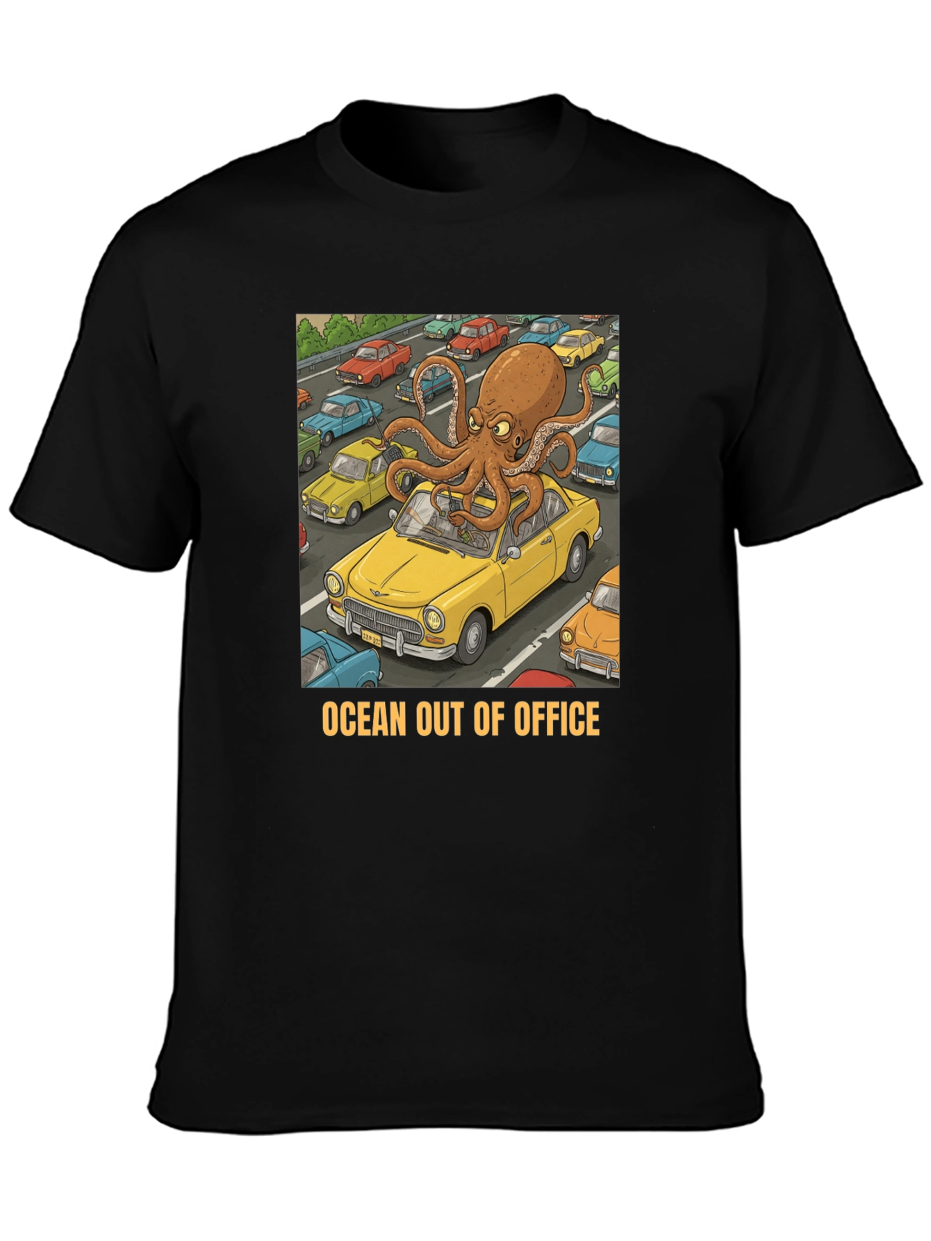 Ocean Out of Office T-Shirt - Octopus Car Graphic