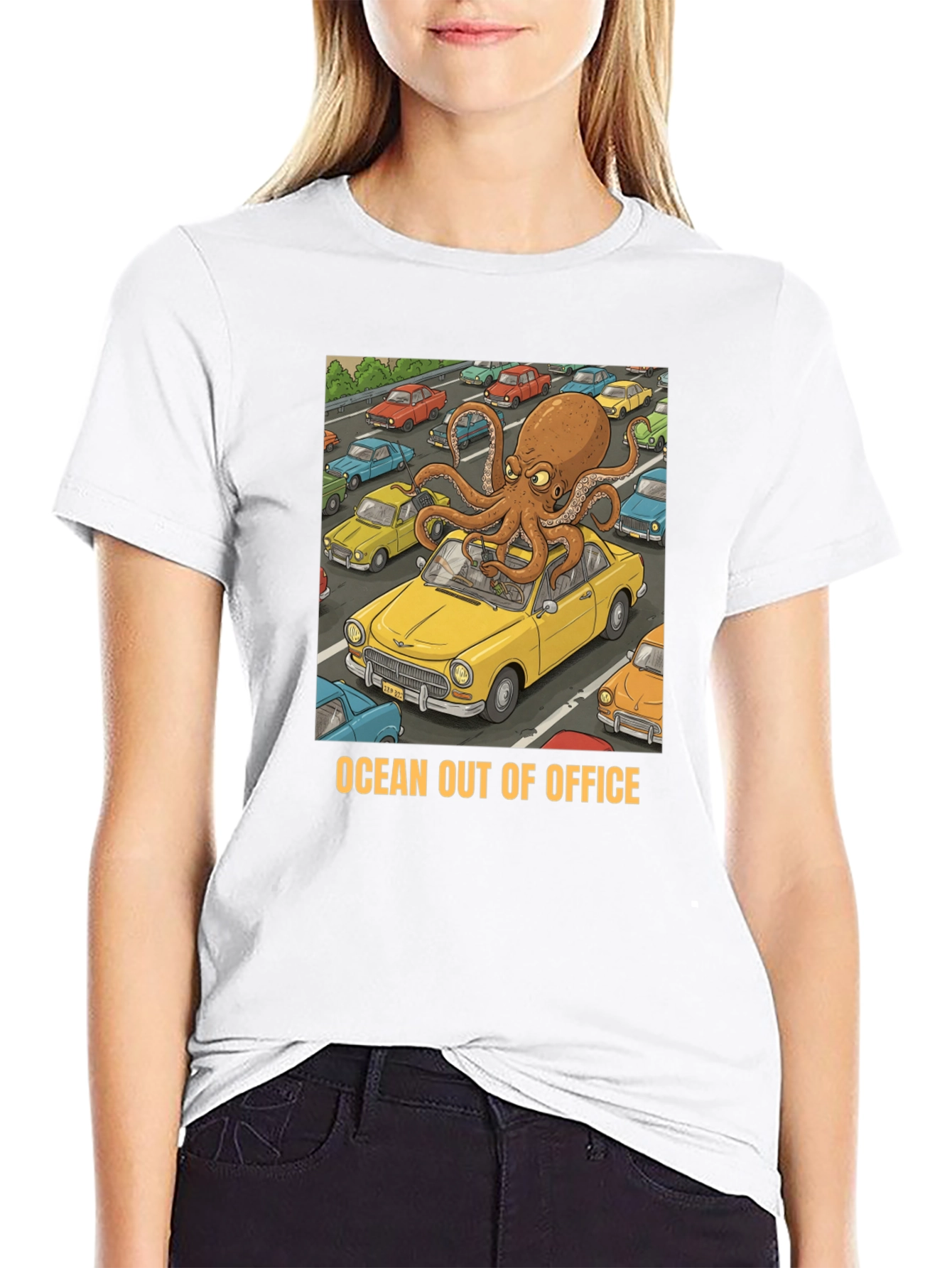 Ocean Out of Office T-Shirt - Octopus Car Graphic