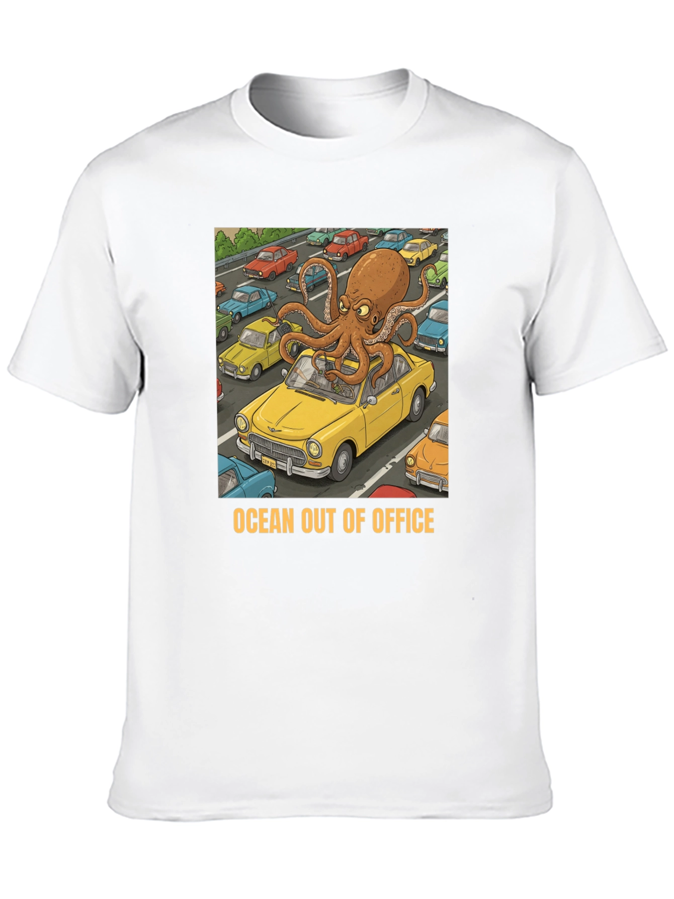 Ocean Out of Office T-Shirt - Octopus Car Graphic