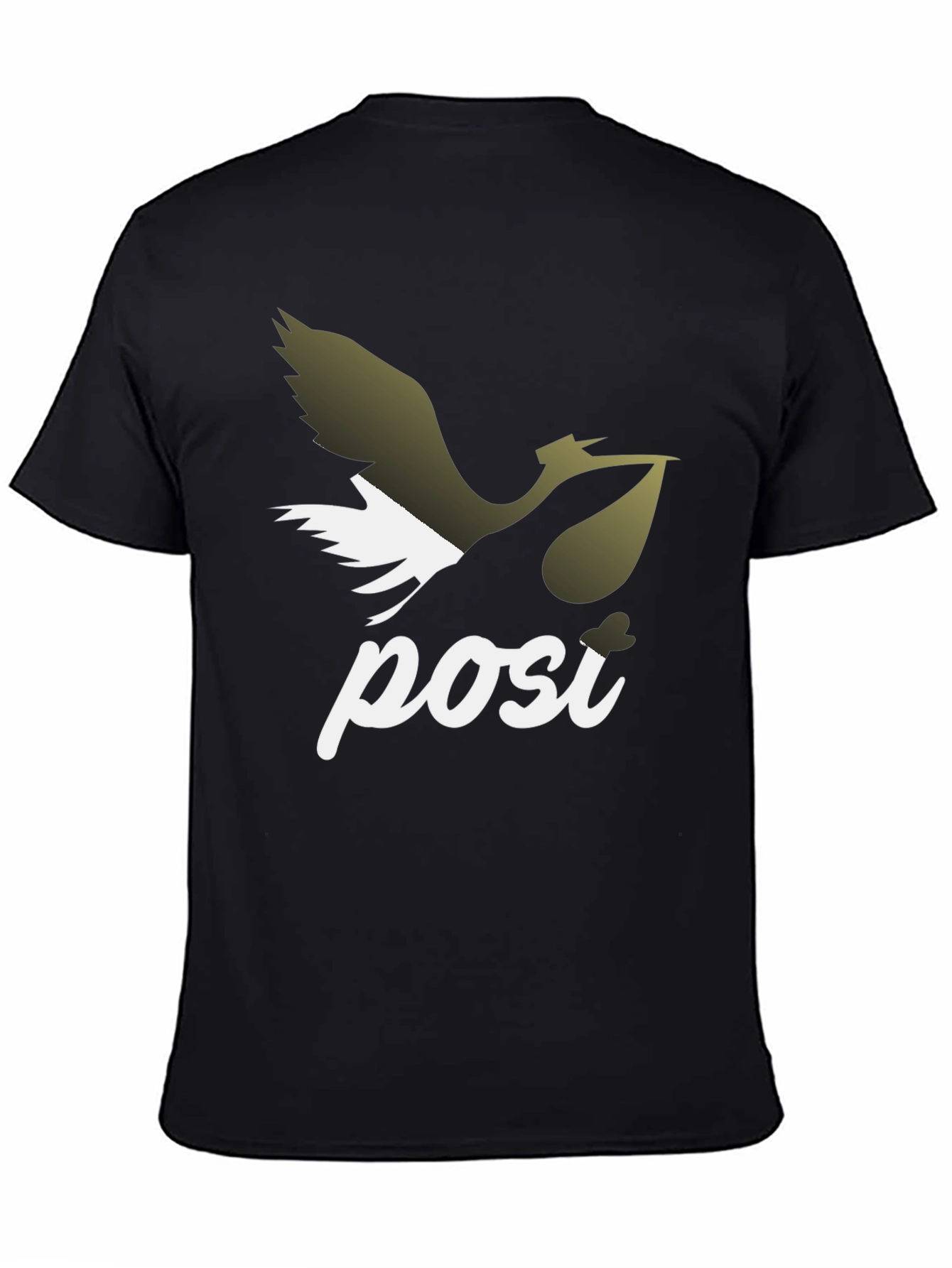 Stork Posi Graphic Print Black T-Shirt