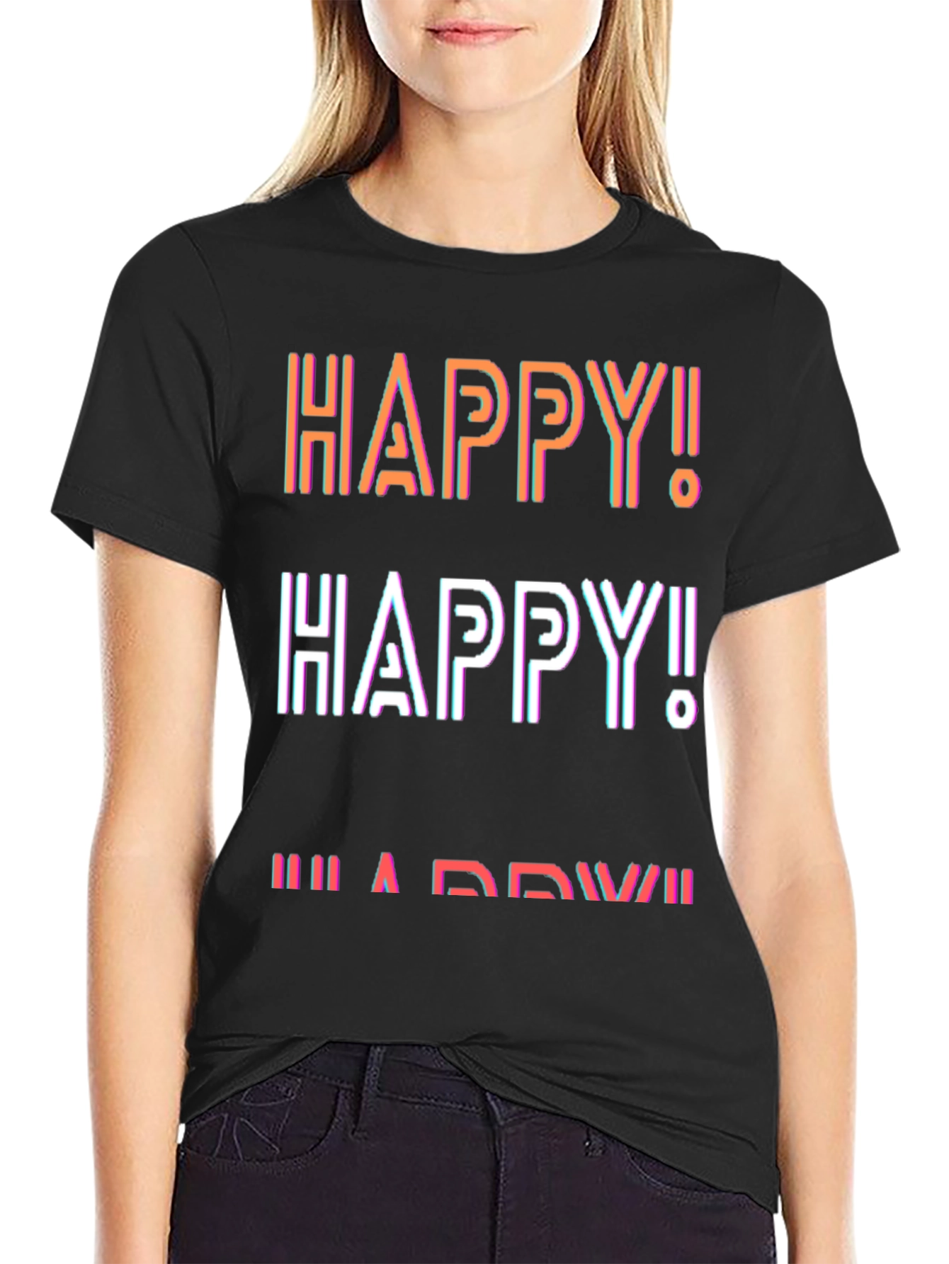 Happy Graphic T-Shirt - Mens Casual Tee