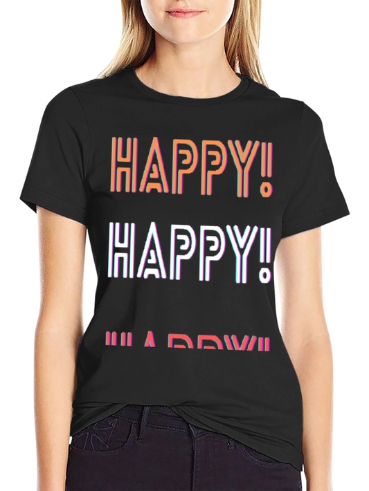 Happy Graphic T-Shirt - Mens Casual Tee