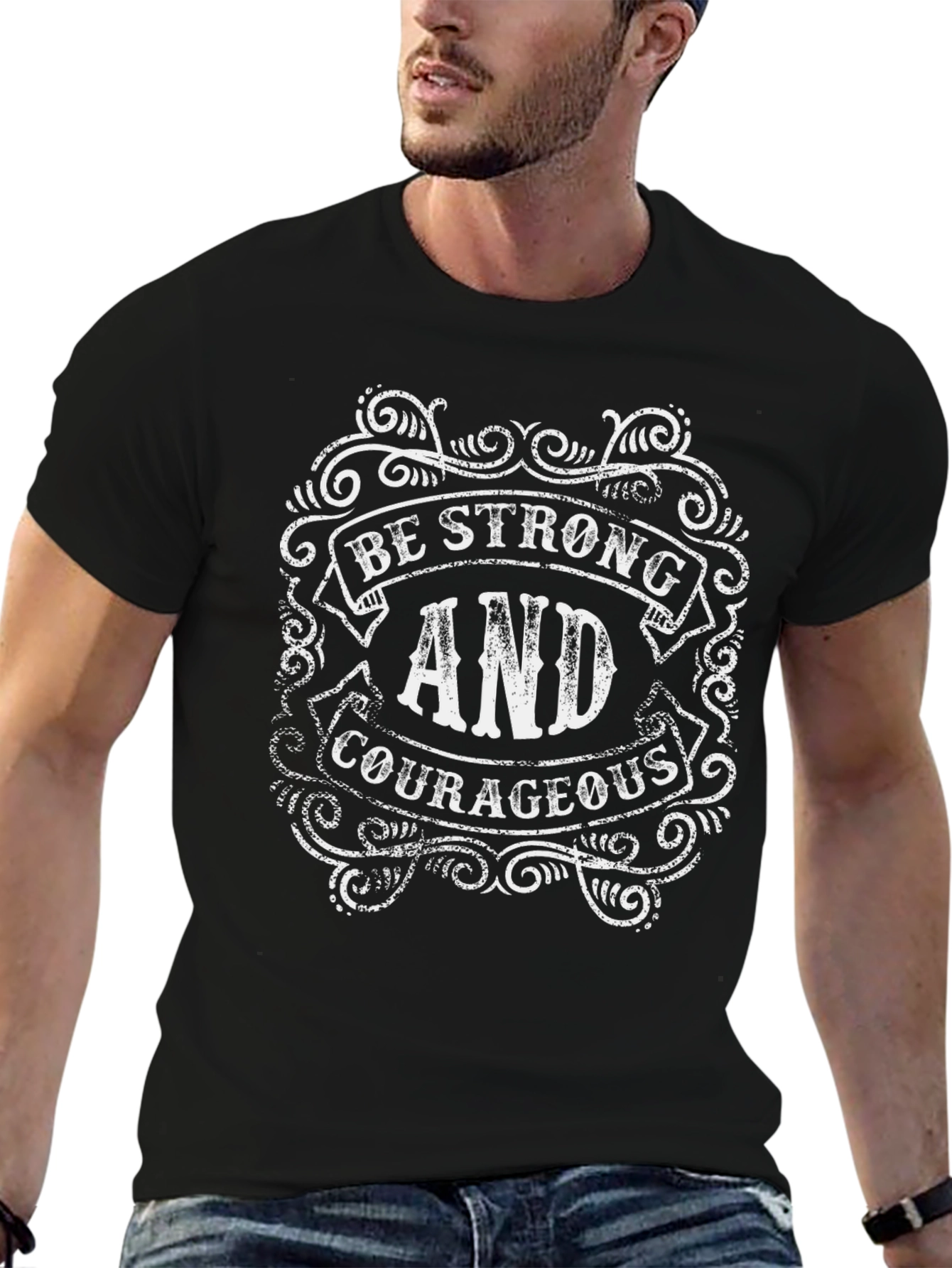 Be Strong and Courageous Black T-Shirt
