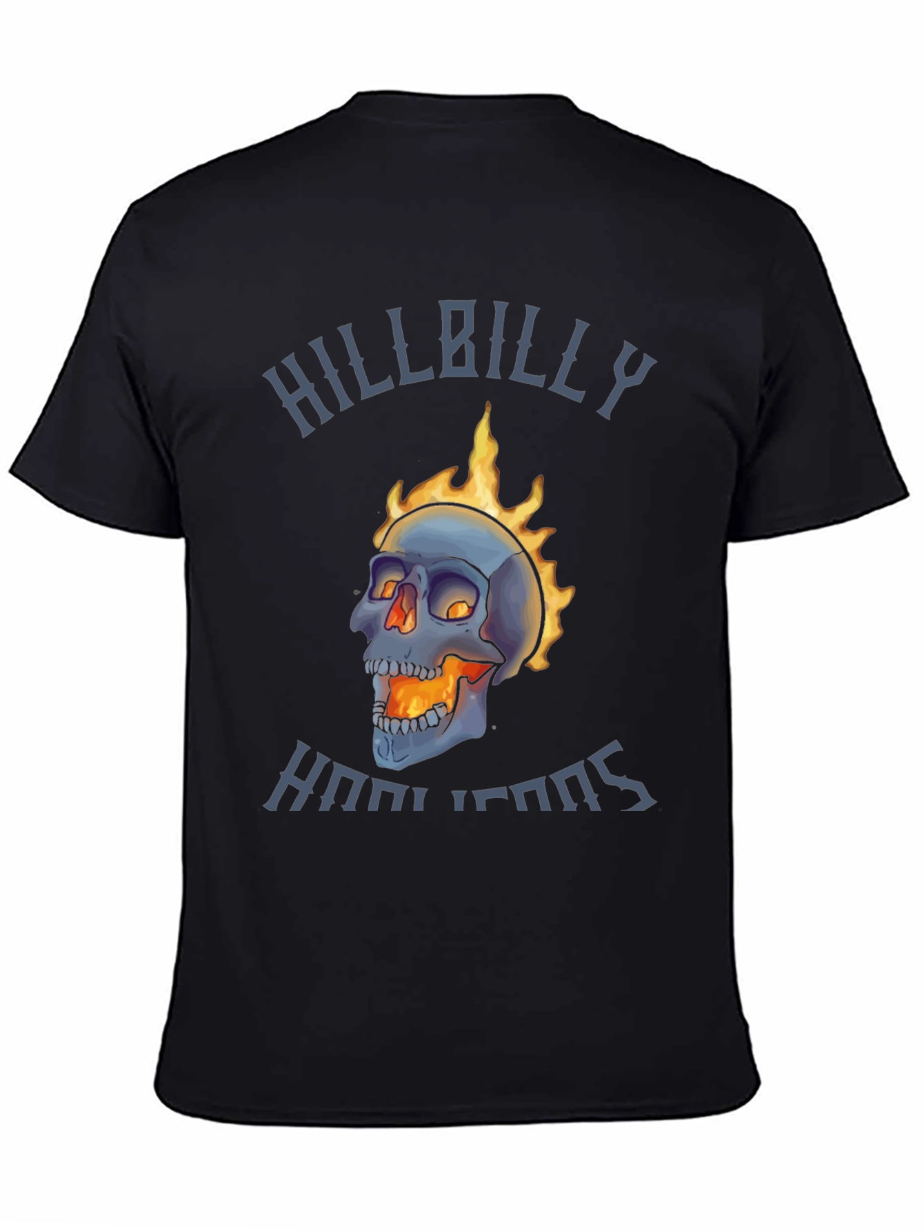 Hillbilly Hooligans Flaming Skull T-Shirt
