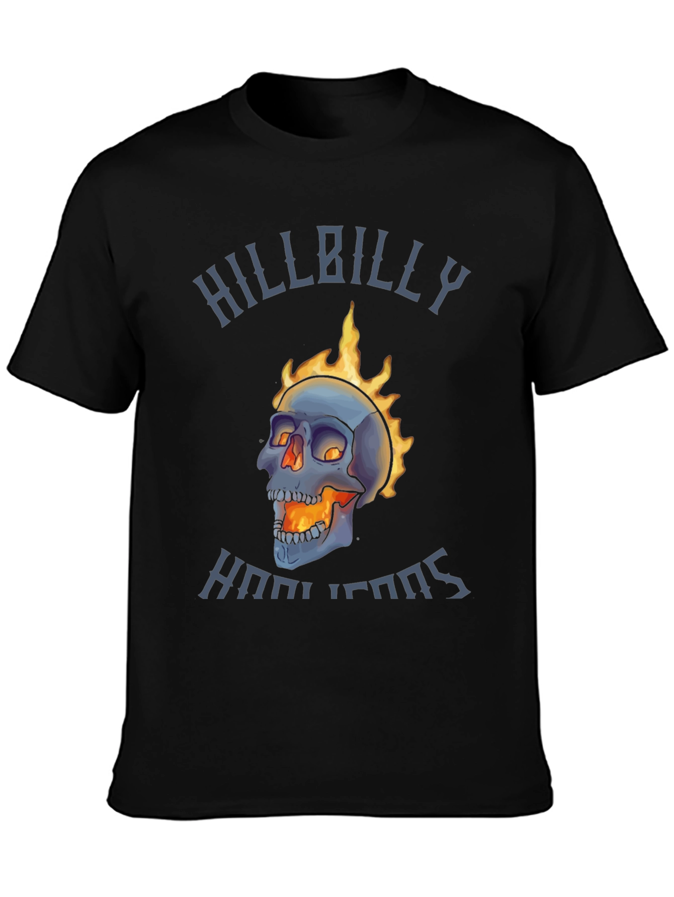 Hillbilly Hooligans Flaming Skull T-Shirt