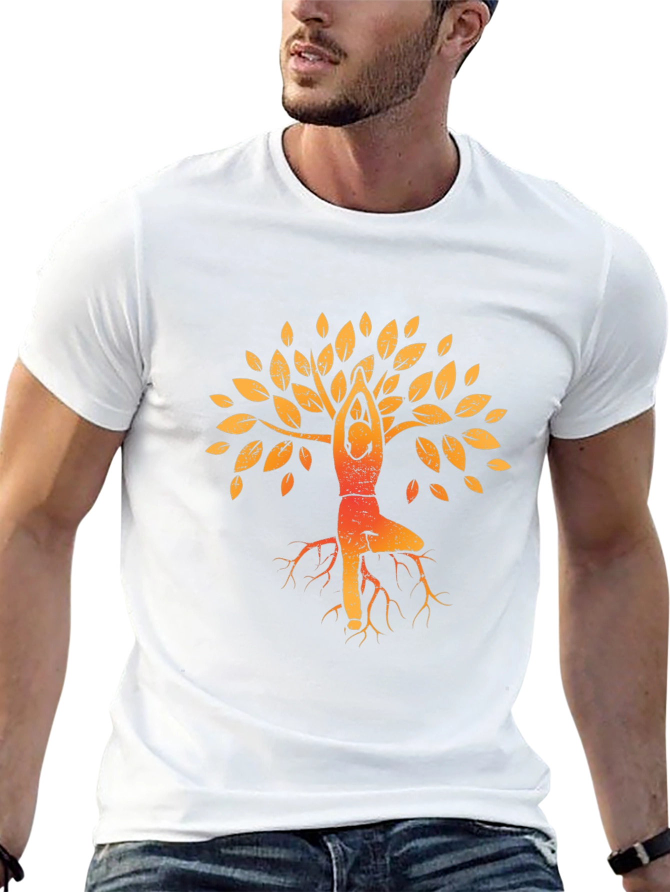 Yoga Tree Graphic Tee - Zen Style Black T-Shirt