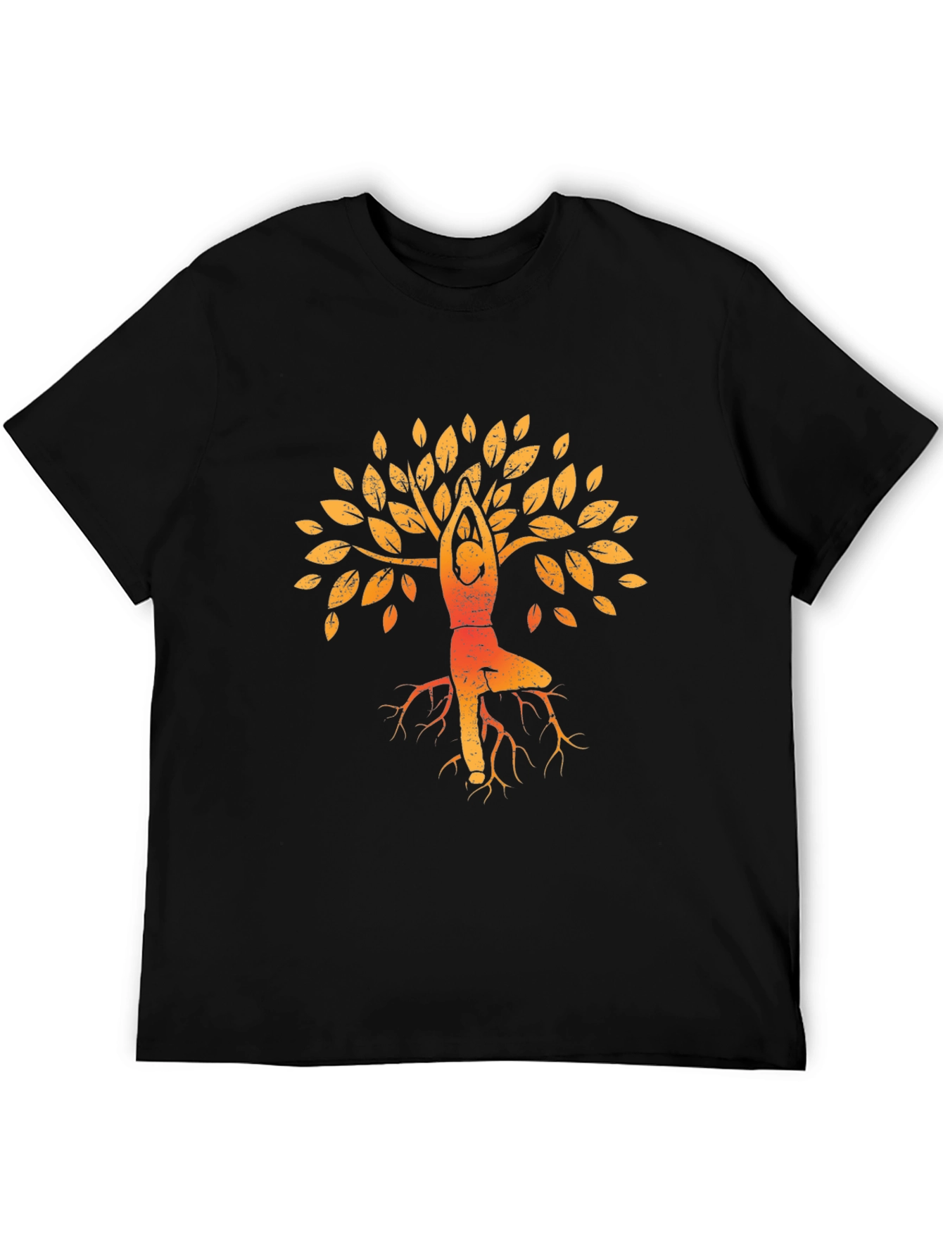 Yoga Tree Graphic Tee - Zen Style Black T-Shirt