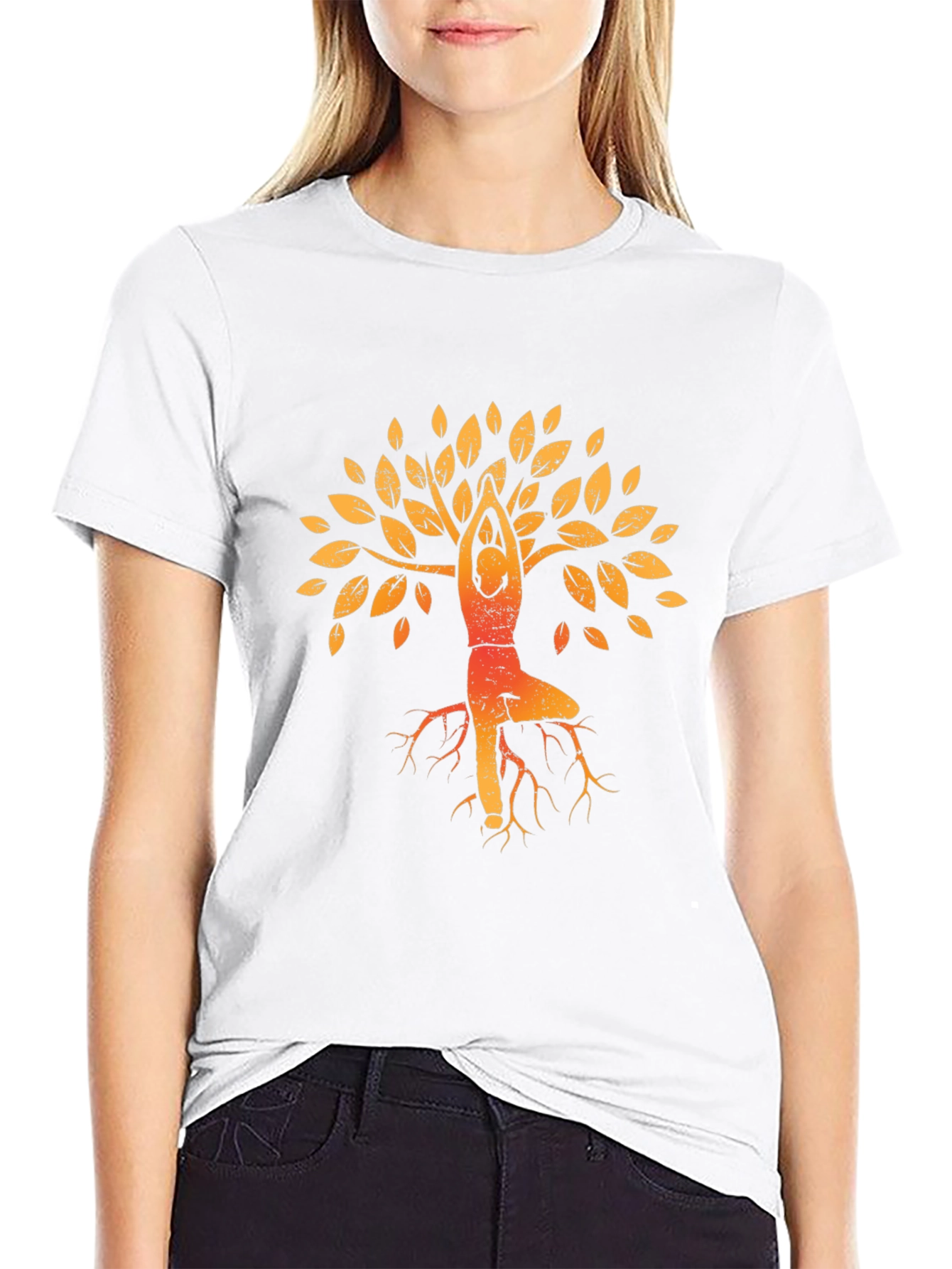 Yoga Tree Graphic Tee - Zen Style Black T-Shirt