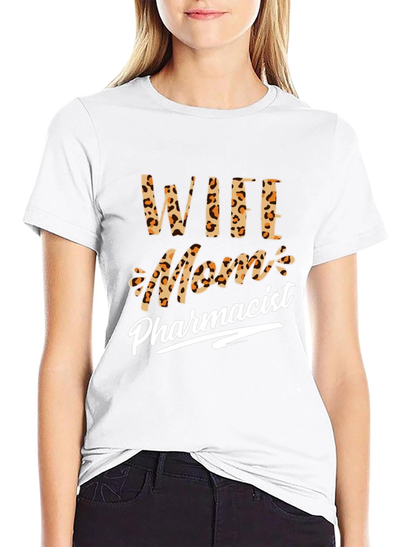 Wife Mom Pharmacist Leopard Print T-Shirt