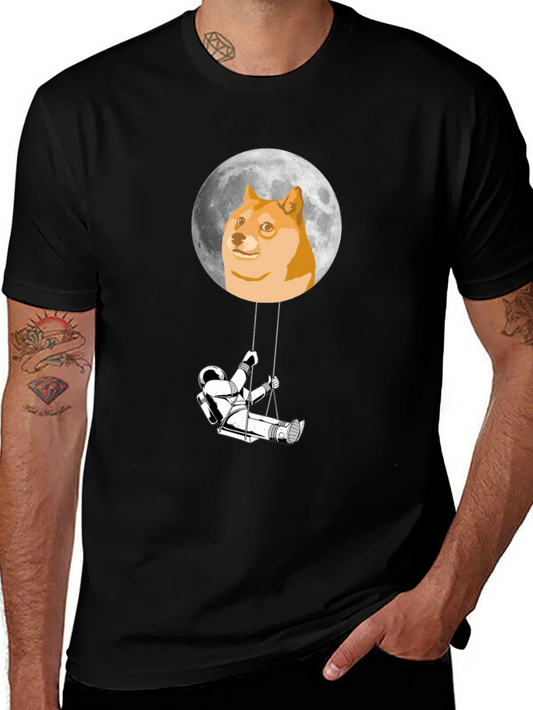 Doge Moon Astronaut Swing Graphic Tee