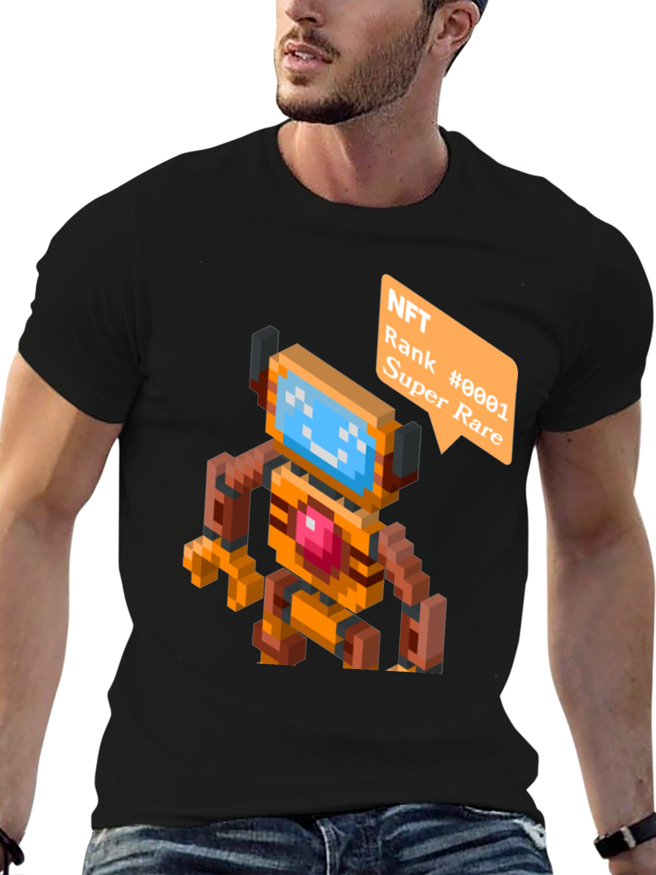 Pixelated NFT Robot Graphic Tee
