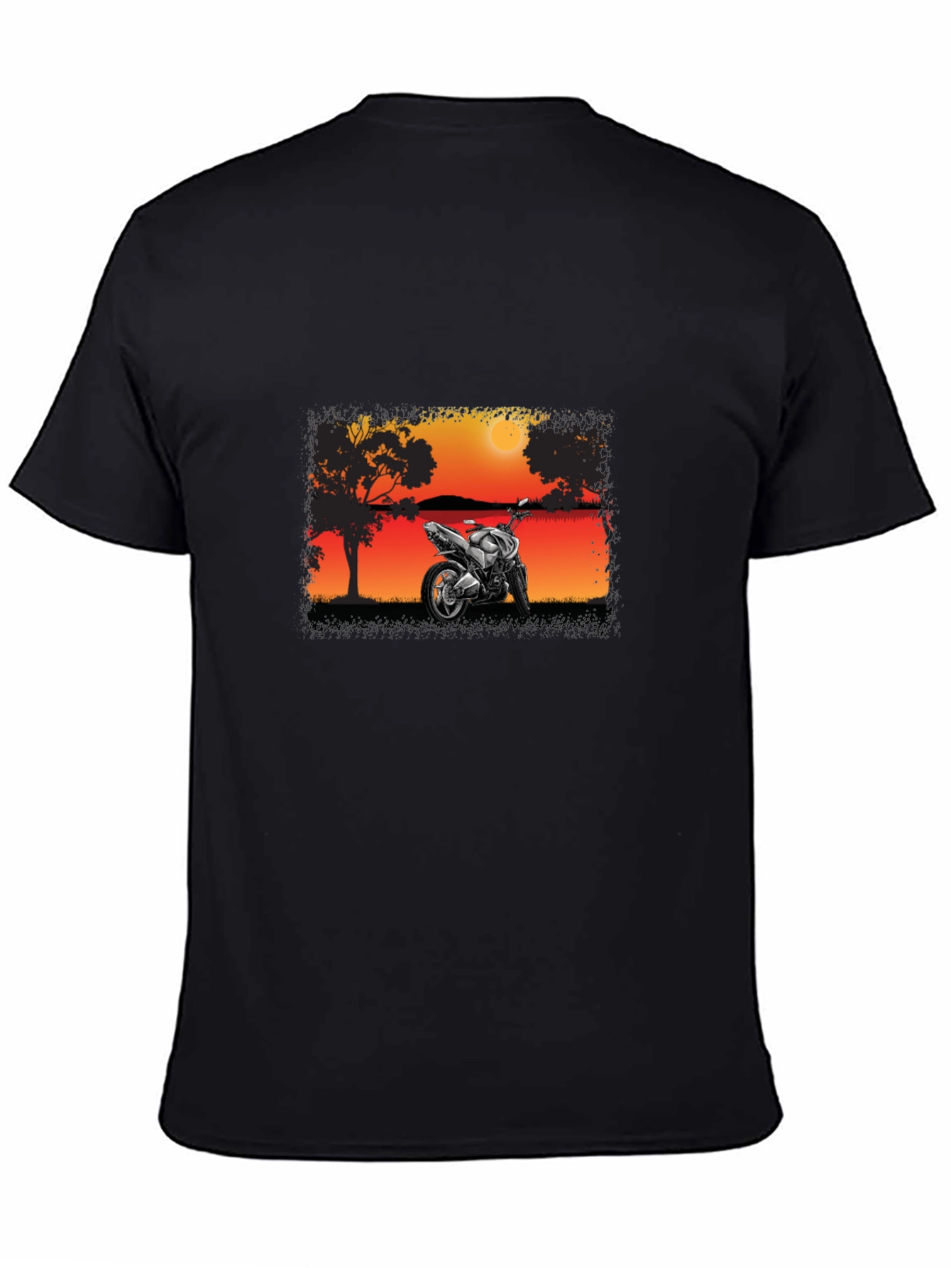 Motorcycle Sunset Graphic T-Shirt - Ride in Style