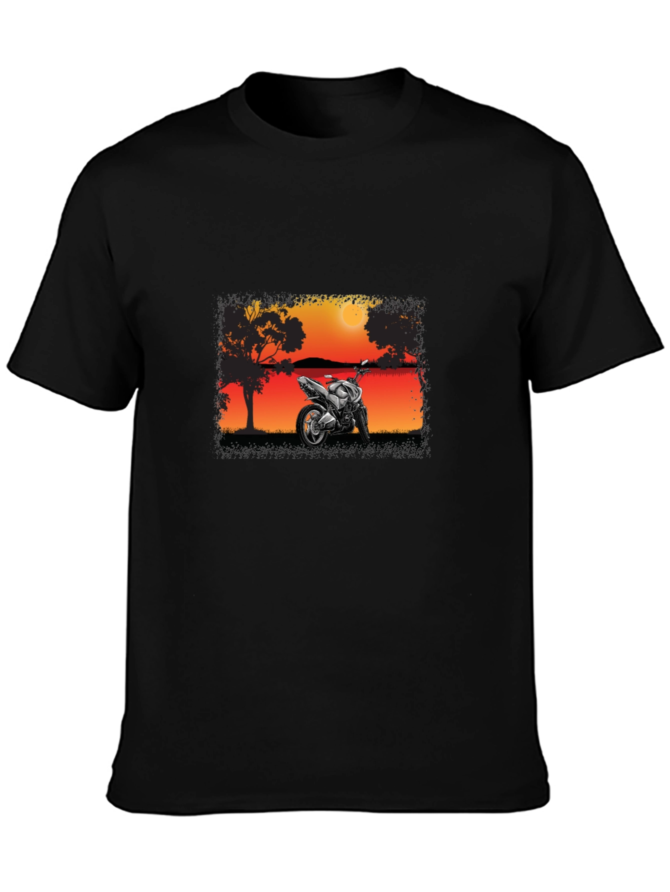 Motorcycle Sunset Graphic T-Shirt - Ride in Style
