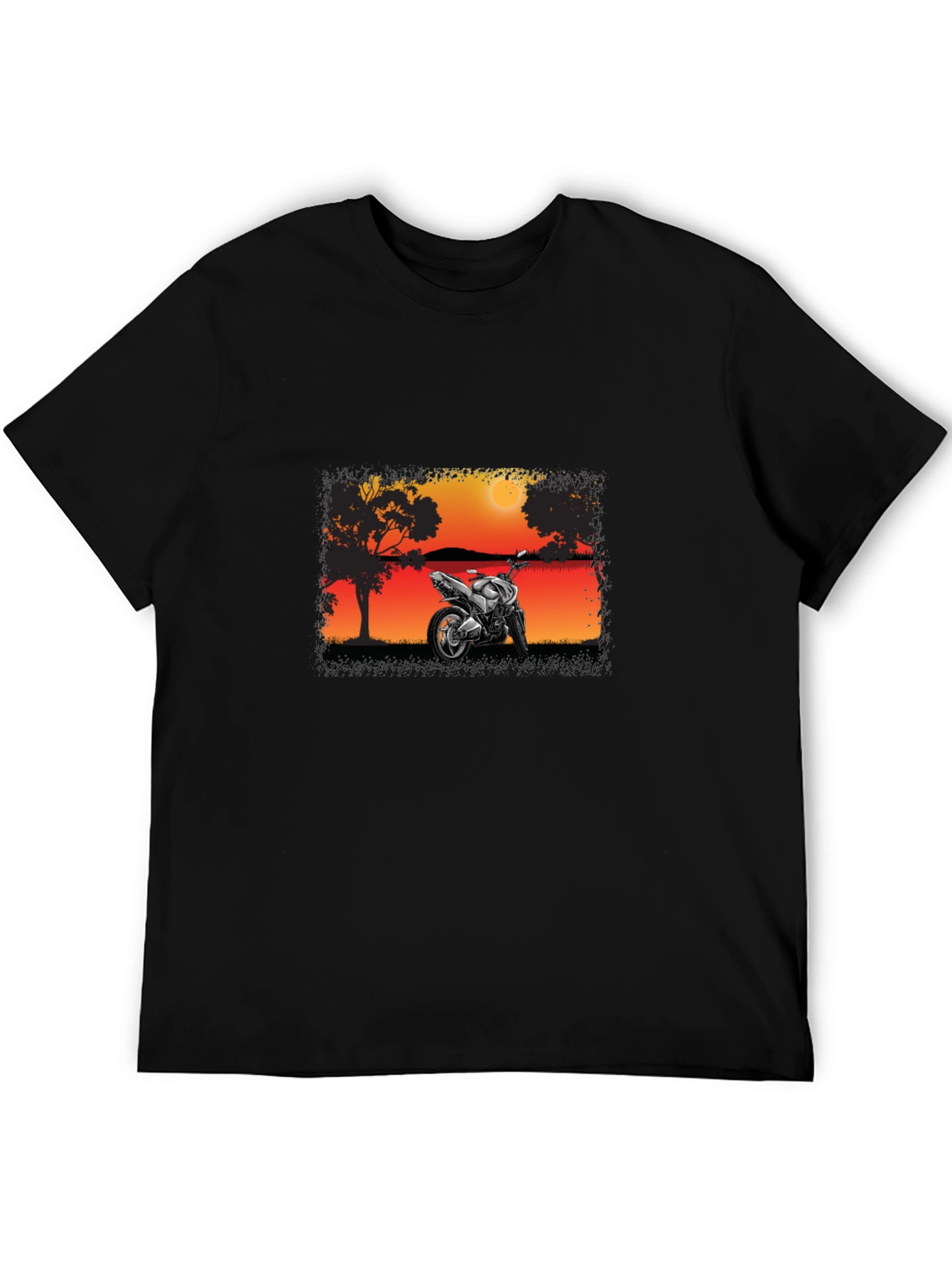 Motorcycle Sunset Graphic T-Shirt - Ride in Style