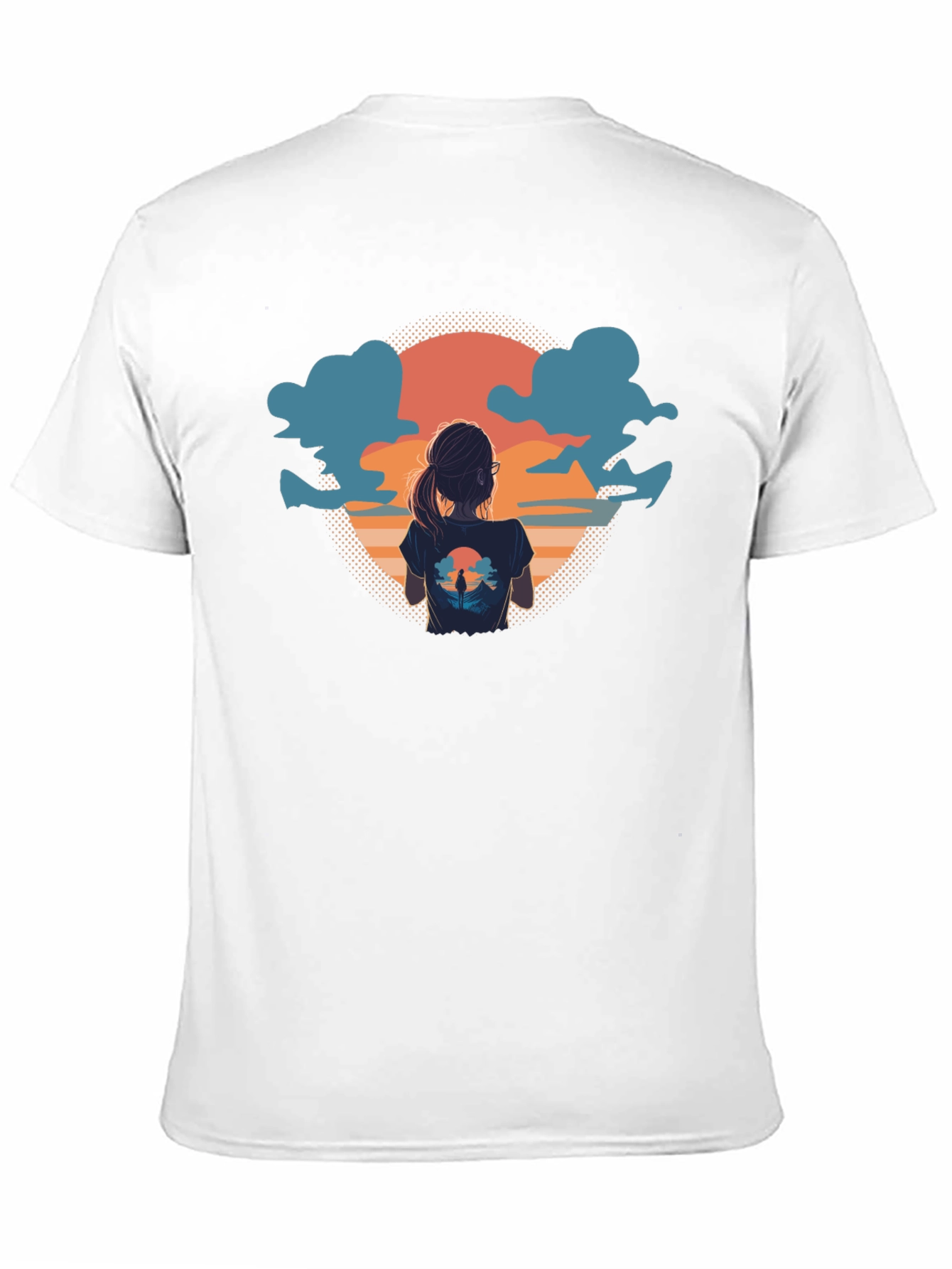 Sunset View Graphic Tee - Soft Black Cotton